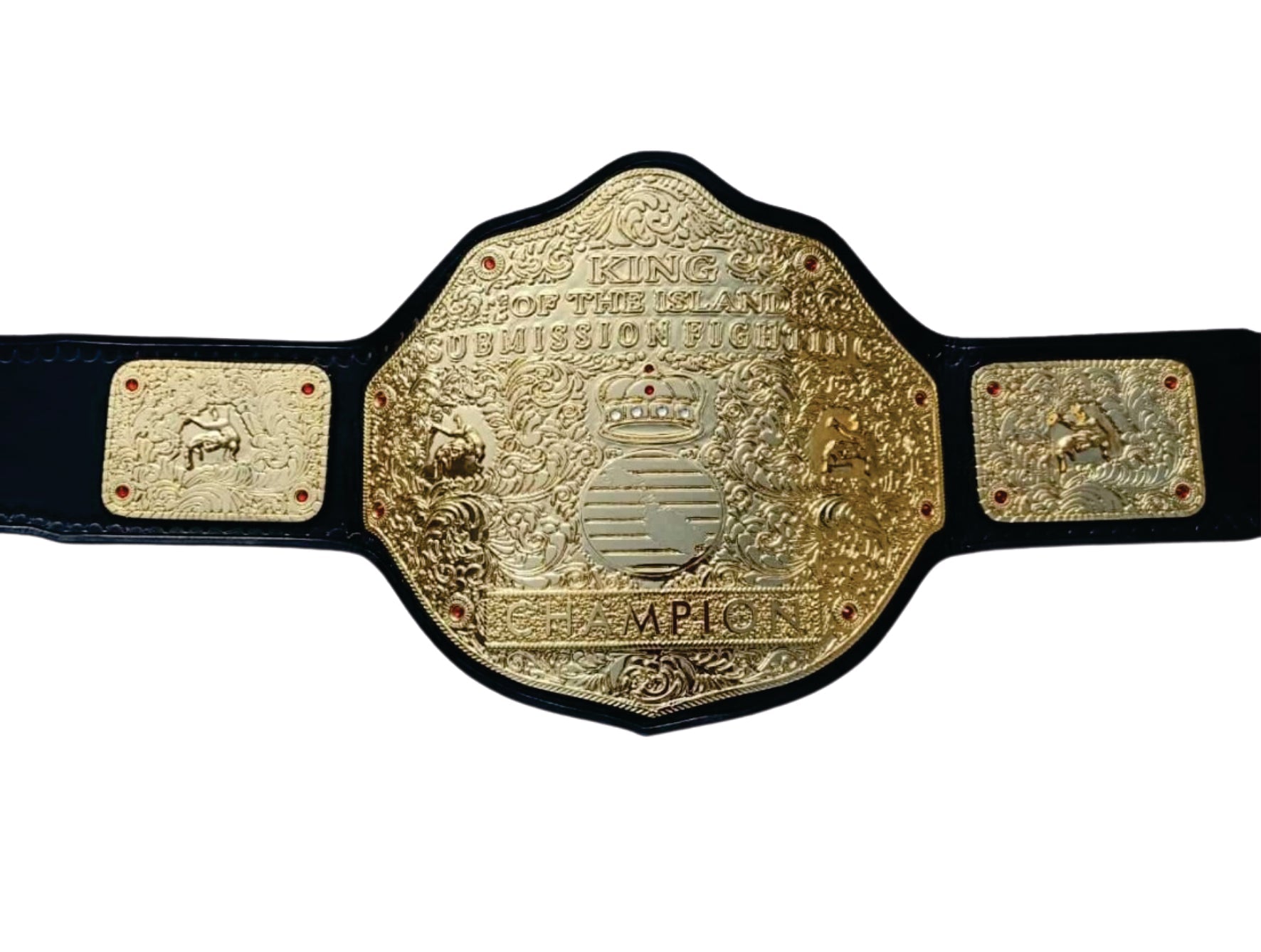 Big Gold King of the Island Submission Fighting Custom Championship Wrestling Belt

