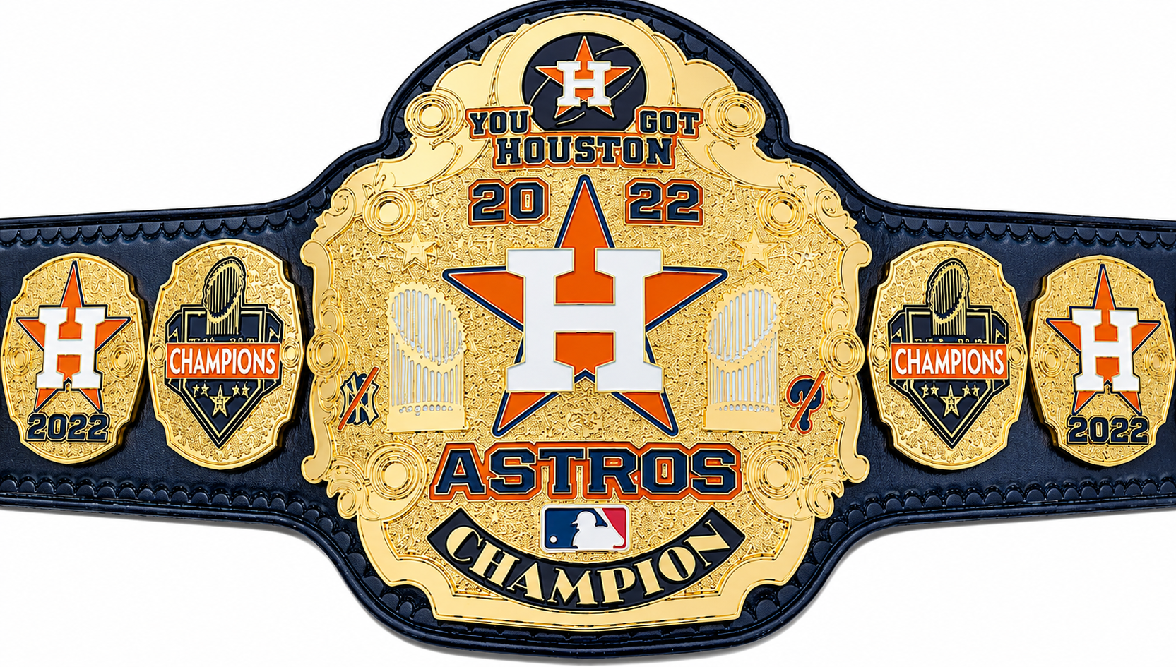 Huston Astros Custom Wrestling Championship Title Belt Adult Size