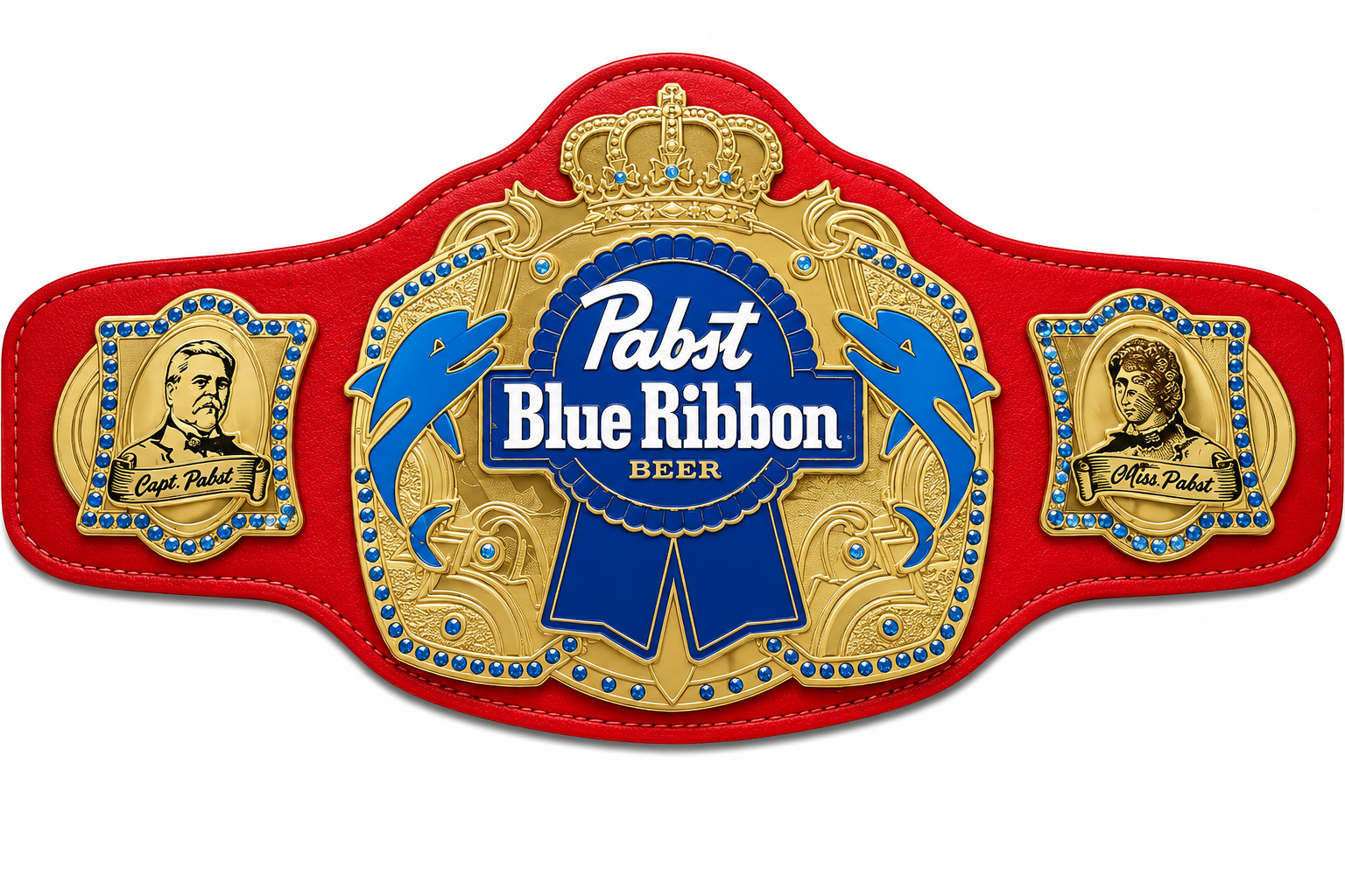 NEW Pabst Blue Ribbon Championship belt Adult Size Replica 2mm ZINC