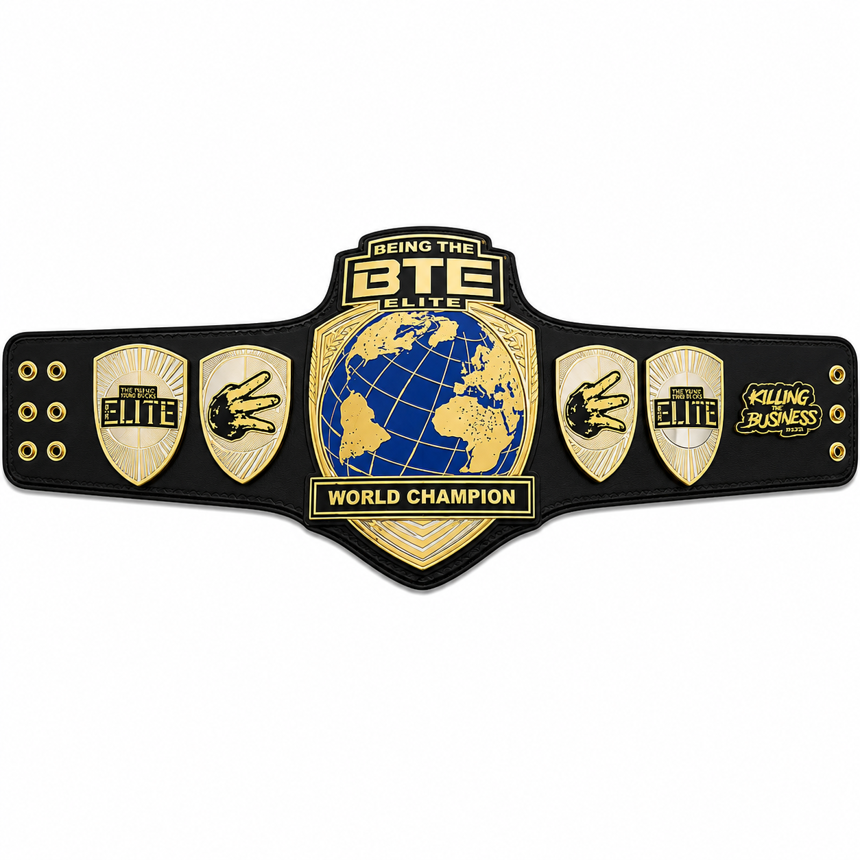 BTE World Championship Leather Belt 2MM Zinc Metal Plates Adult size
