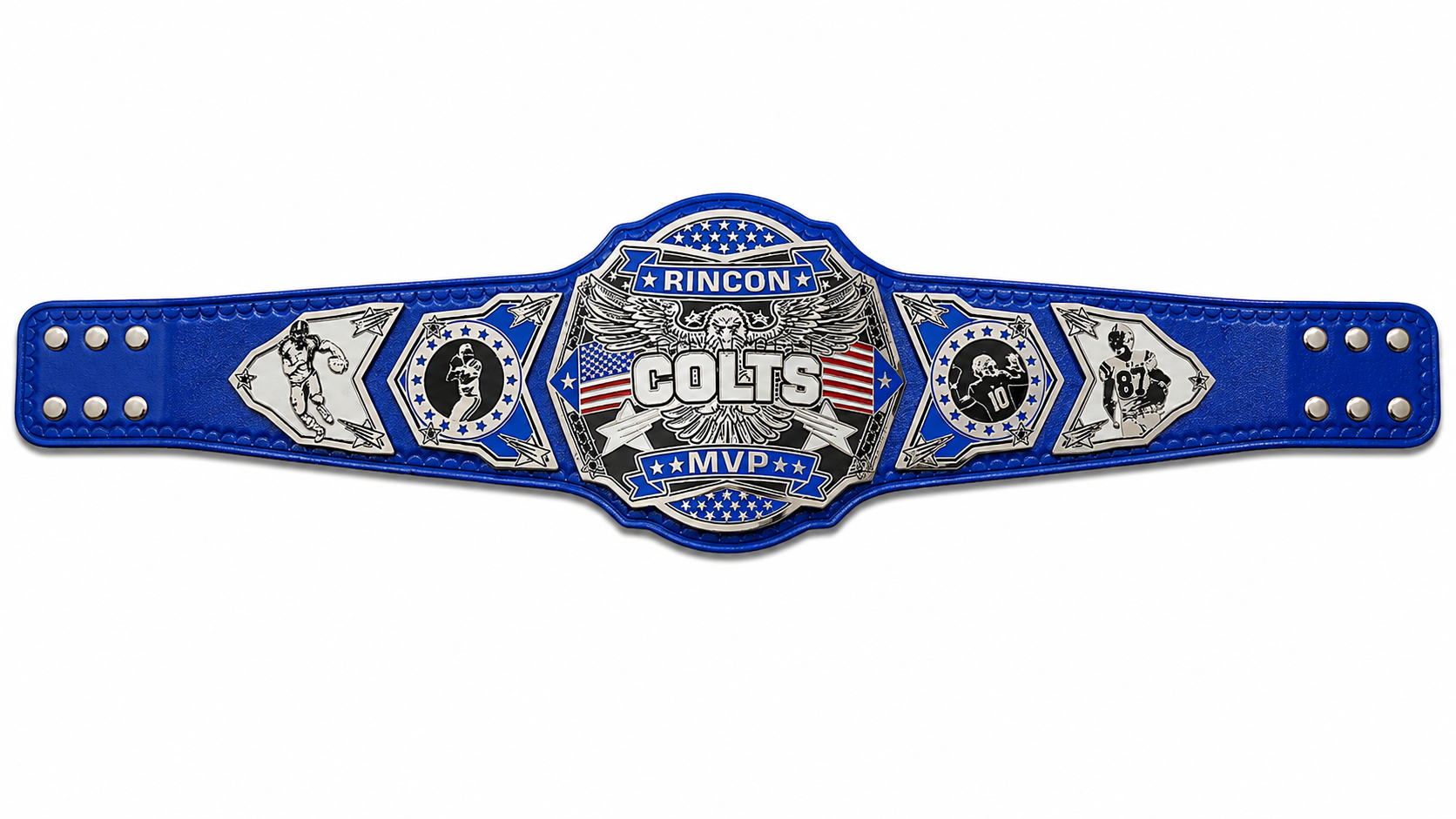 Rincon Colts Mvp Wrestling Championship Title Belt Adult Size Brass Plated
