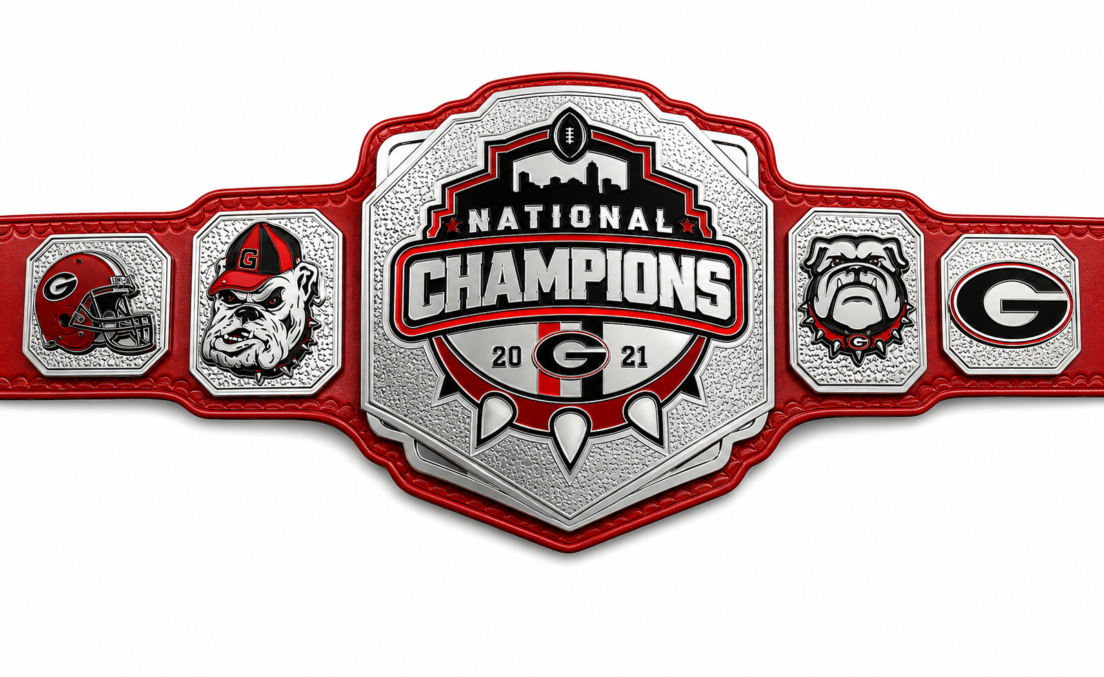 New Georgia Bulldog National Championship Leather Belt Adult Size