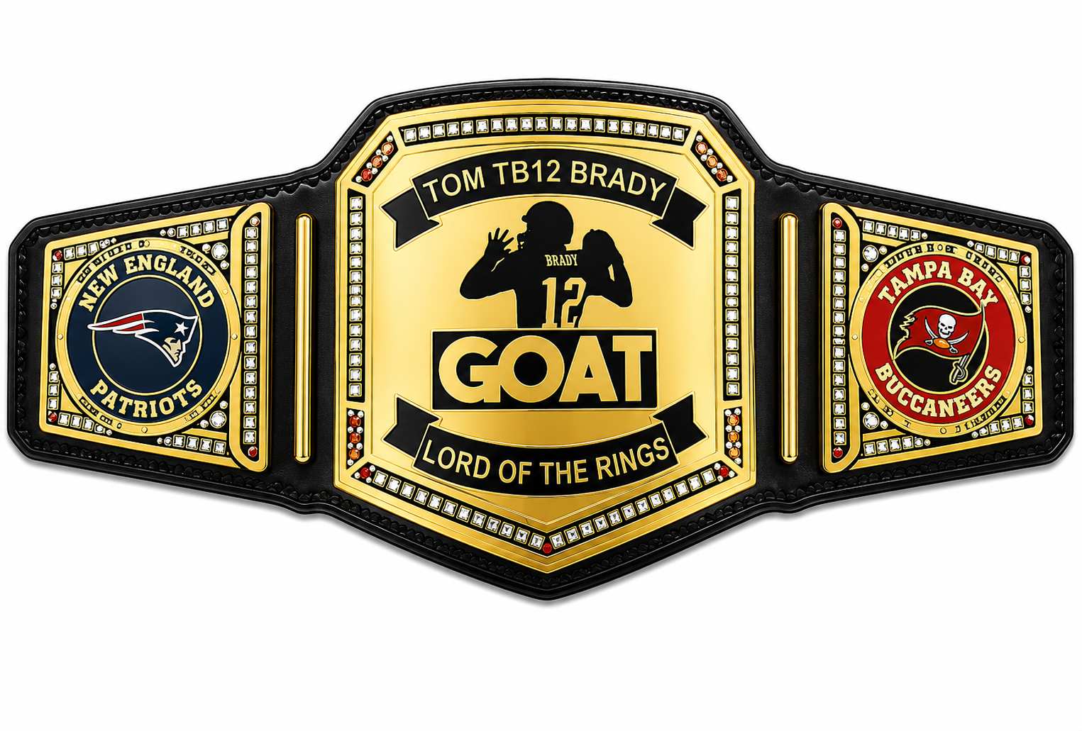 Custom Tom Brady tb12 GOAT Championship Belt Replica