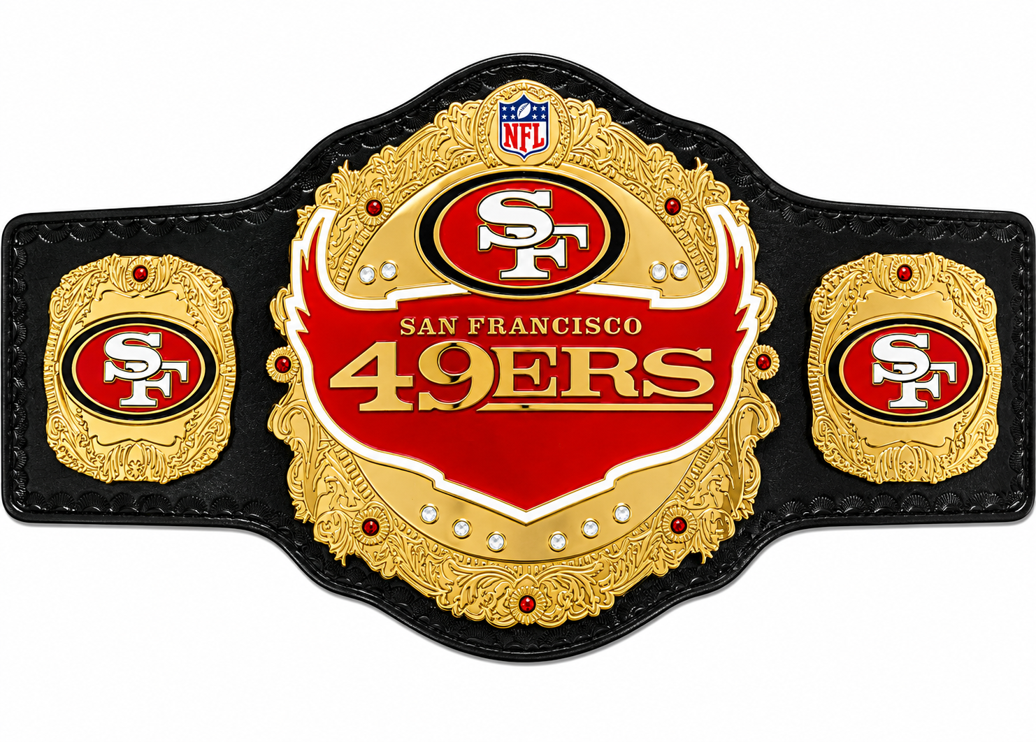 Custom San Francisco 49ers team World Championship Belt Adult Size 2MM Brass
