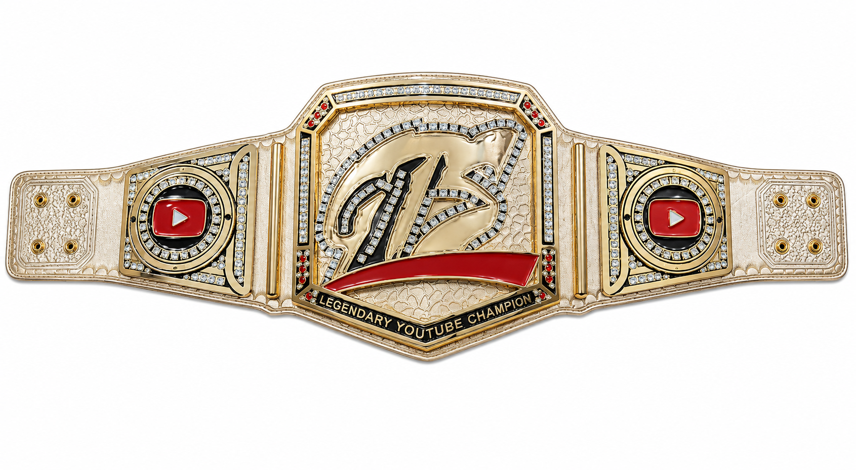 Legendary YouTube Championship Title Belt Stacked Plated Adult Size