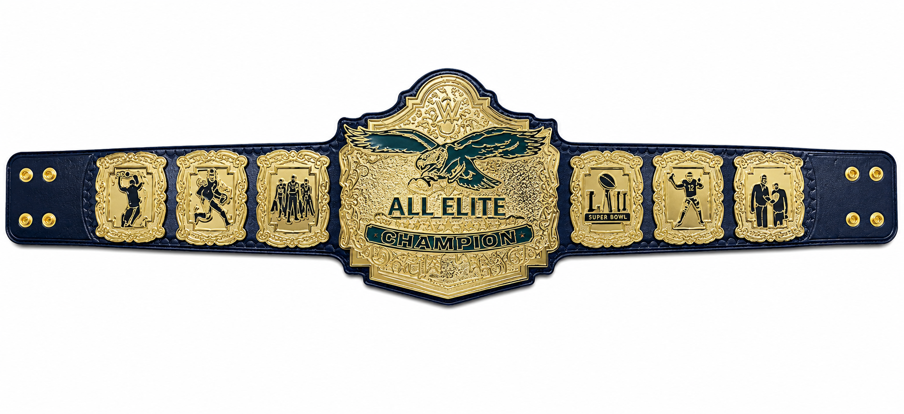 Philadelphia Eagles Super bowl Championship Title Belt Adult Size 2mm Brass