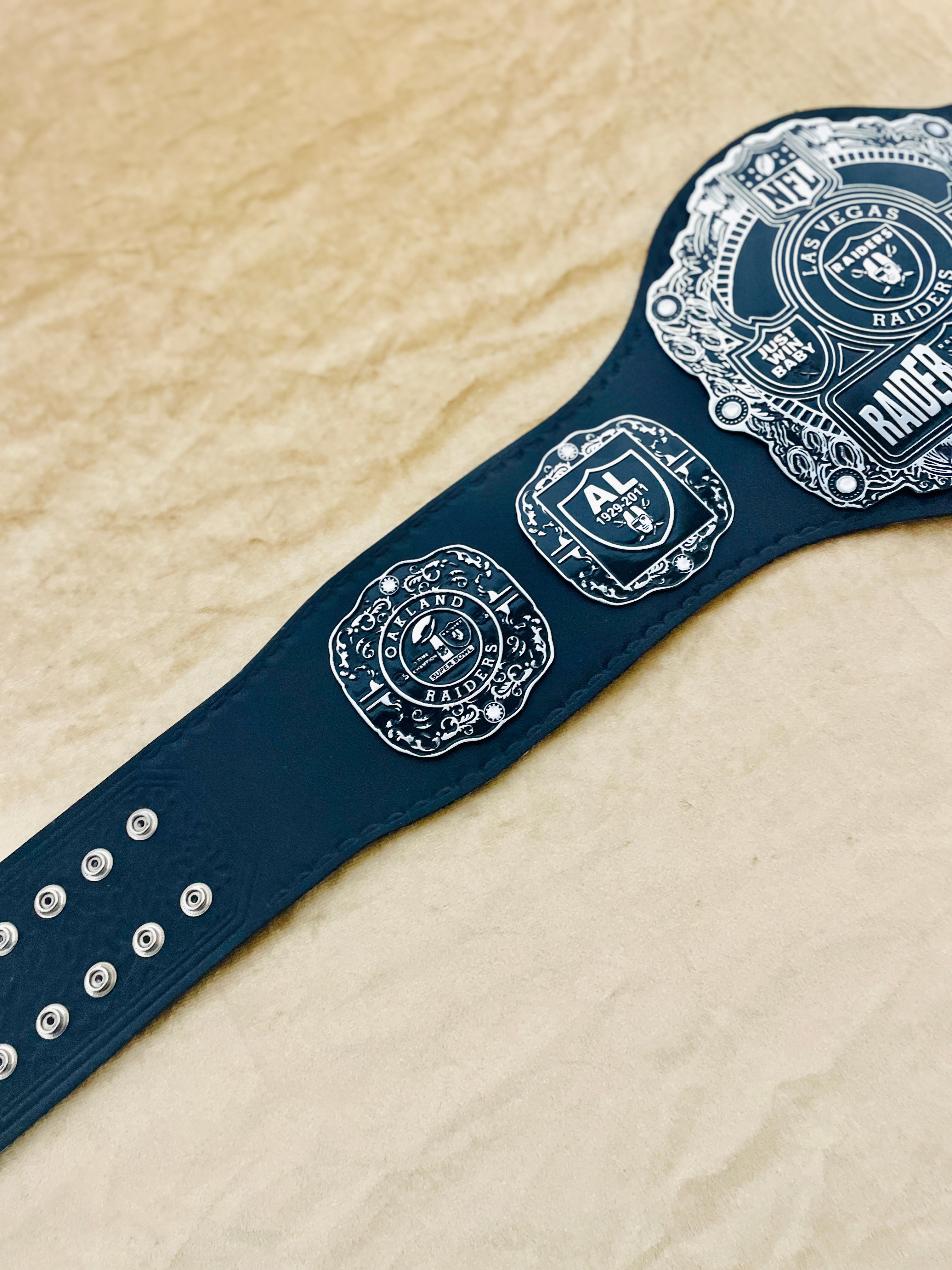 Las Vegas Raider NFL championship belt Heavyweight Replica title Belt