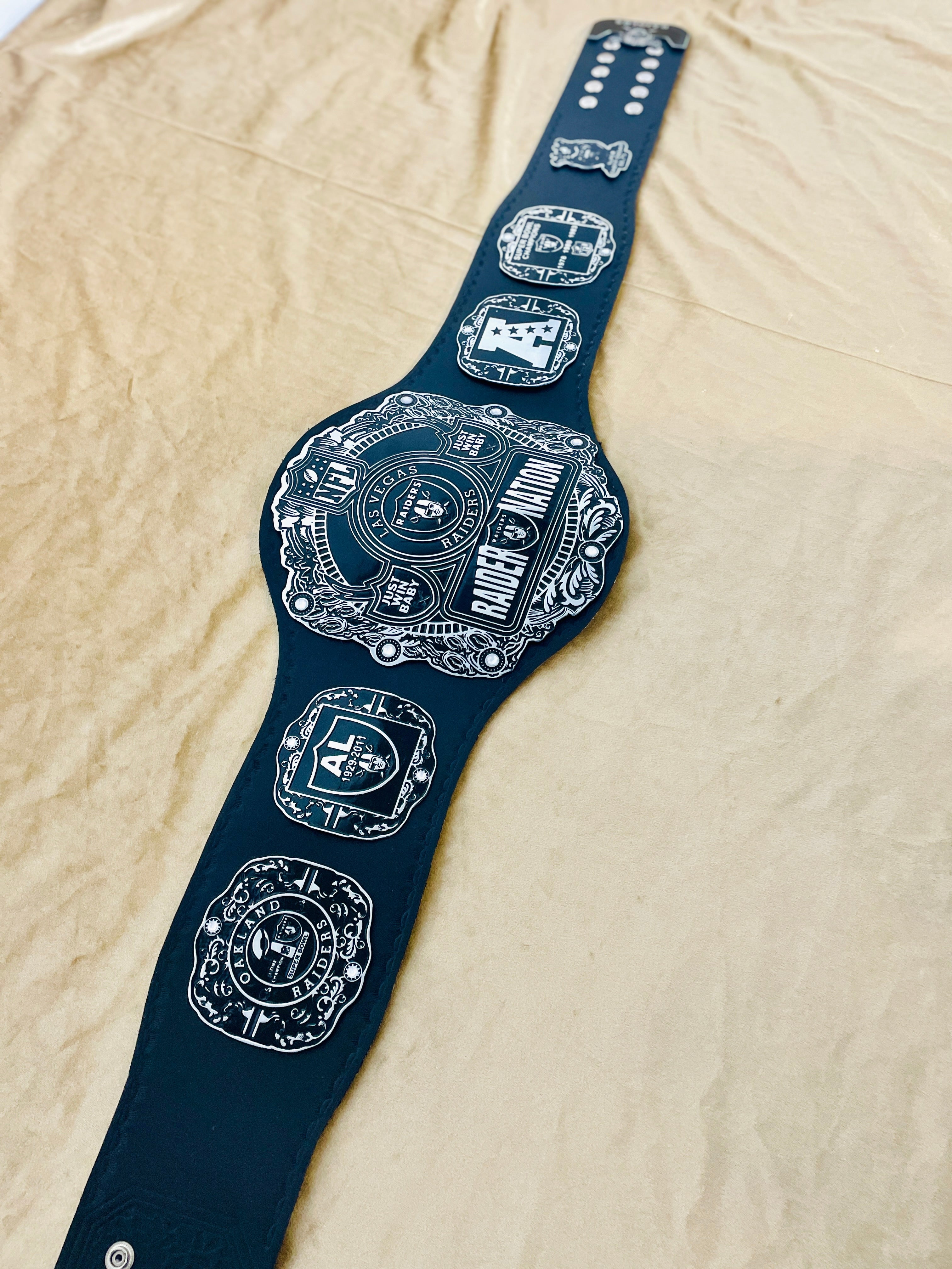 Las Vegas Raider NFL championship belt Heavyweight Replica title Belt