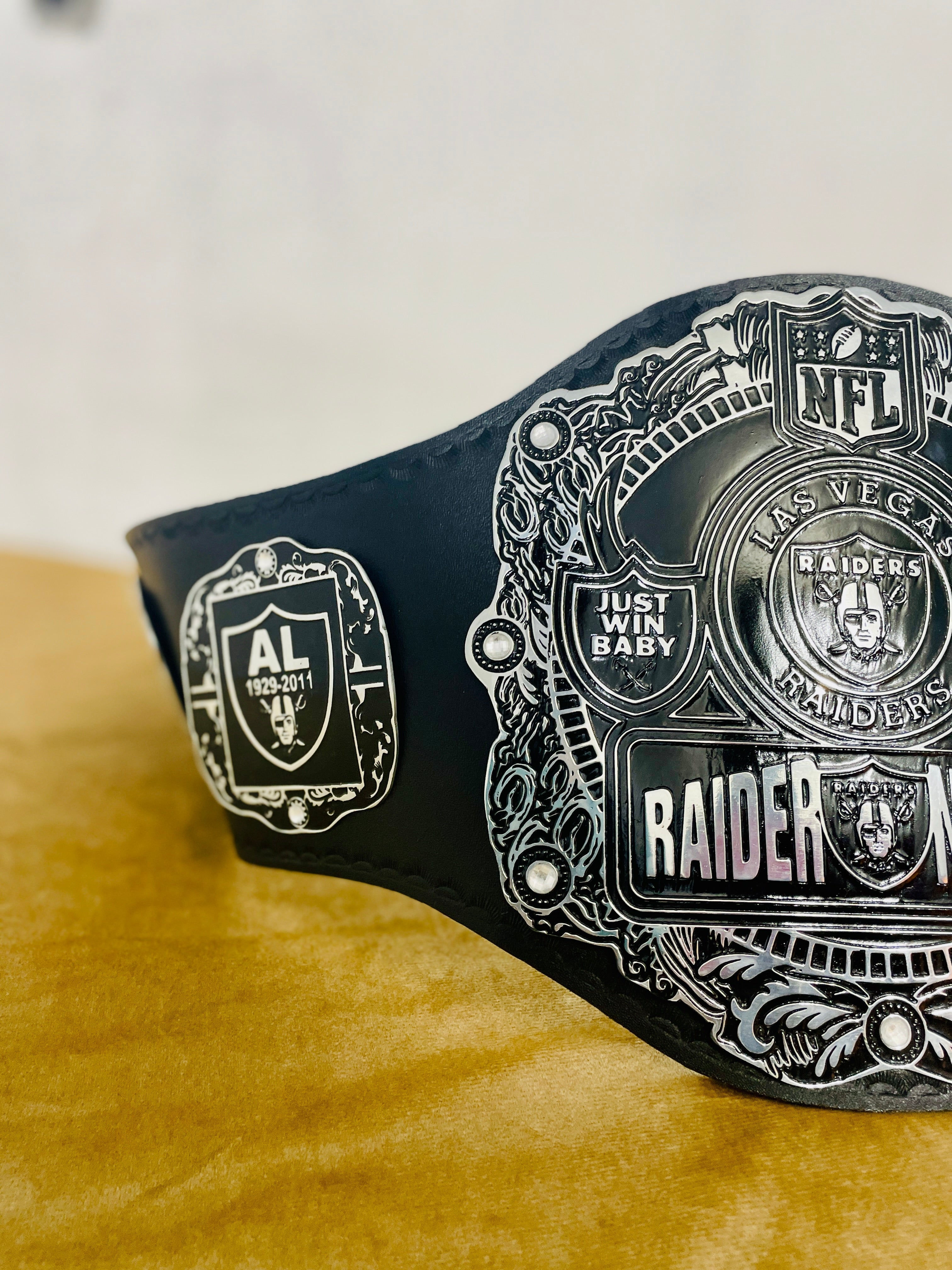 Las Vegas Raider NFL championship belt Heavyweight Replica title Belt