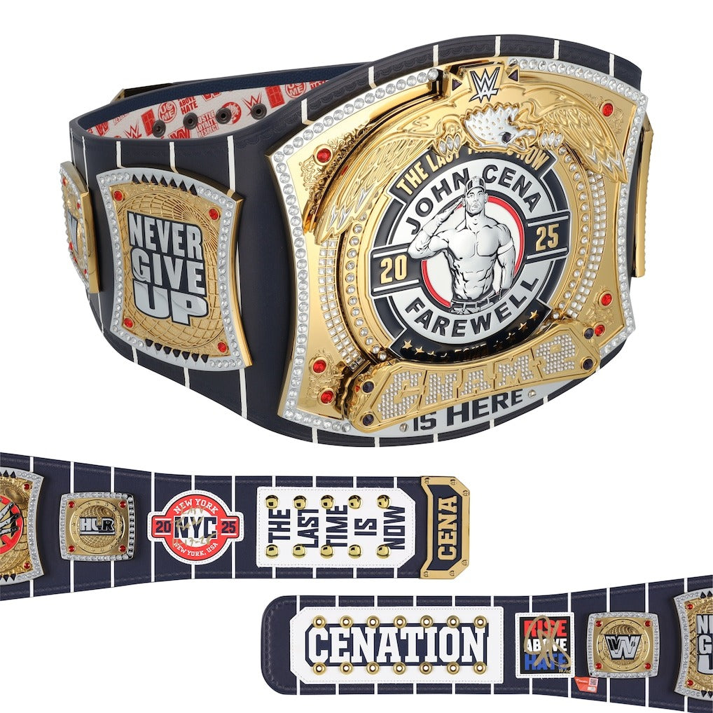 John Cena WWE Autographed Farewell Tour 2025 New York City Replica Title Belt