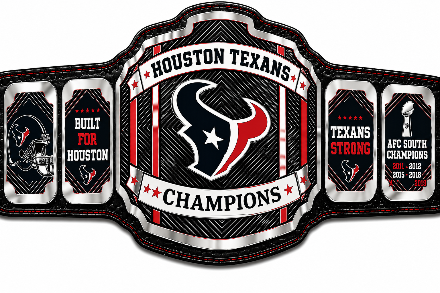 Custom Houston Texans team World Championship Belt Adult Size 2MM Brass