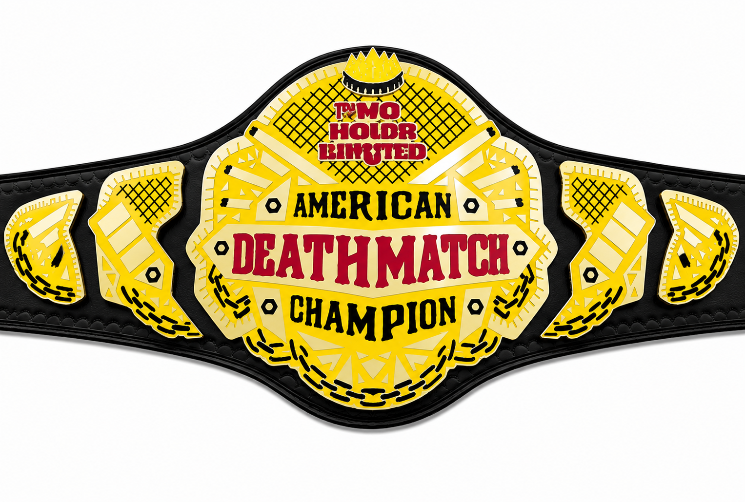 American DeathMatch Wrestling Chamionship Title Belt Adult Size Brass Plated