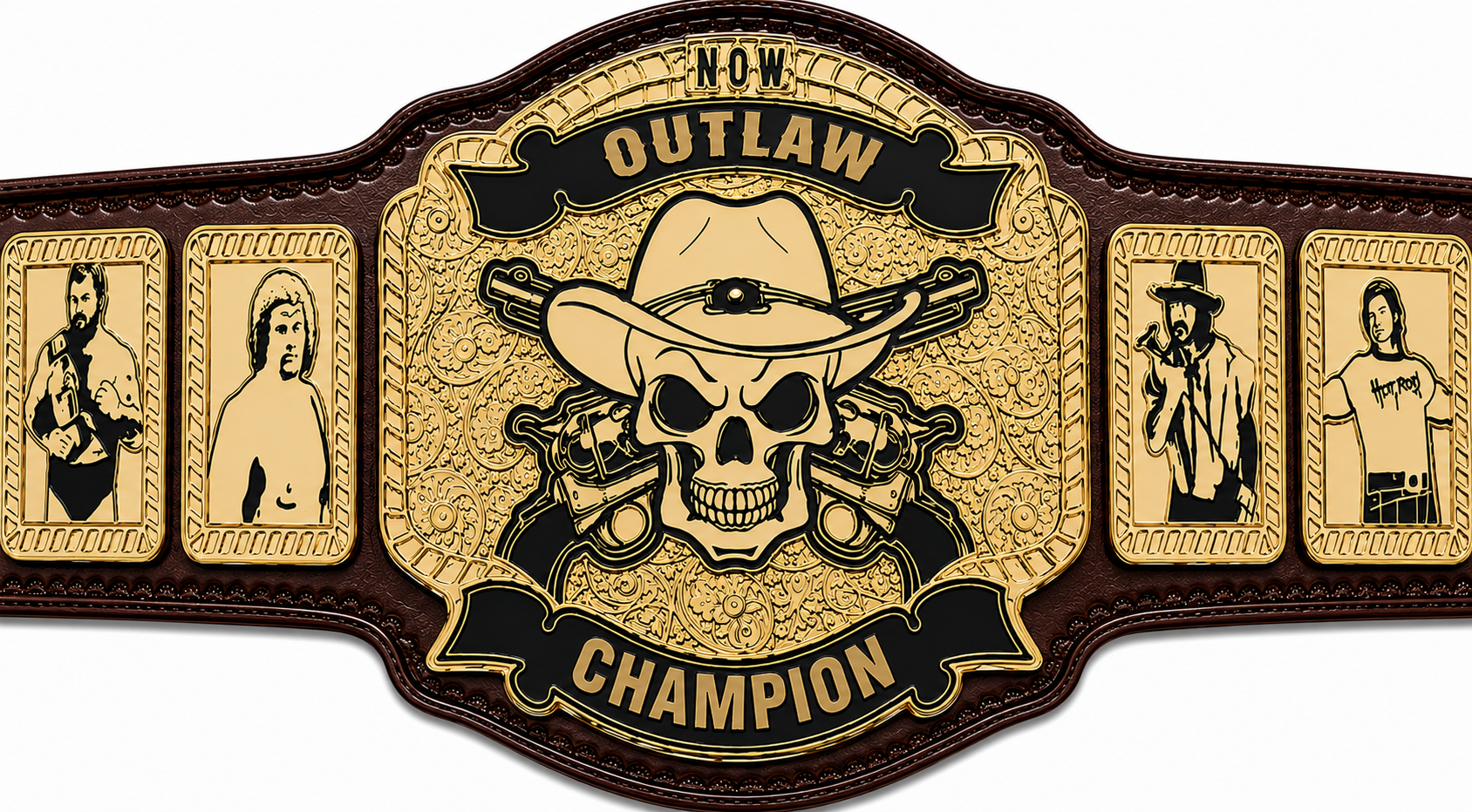 Northern Outlaw Wrestling Championship Title belt Adult Size Brass Plated
