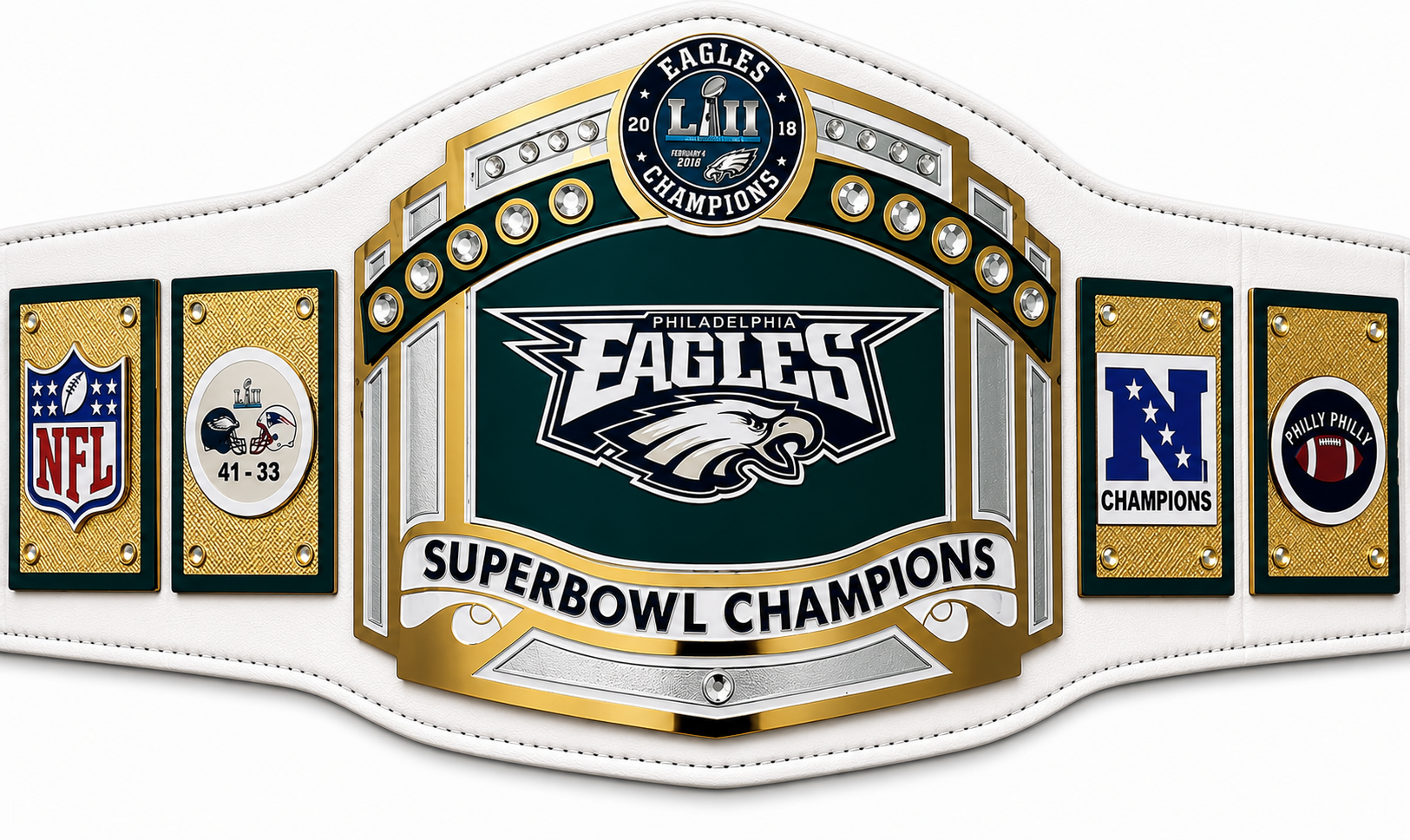 Custom Philadelphia Eagles World football Championship Belt Adult Size 2MM Bras