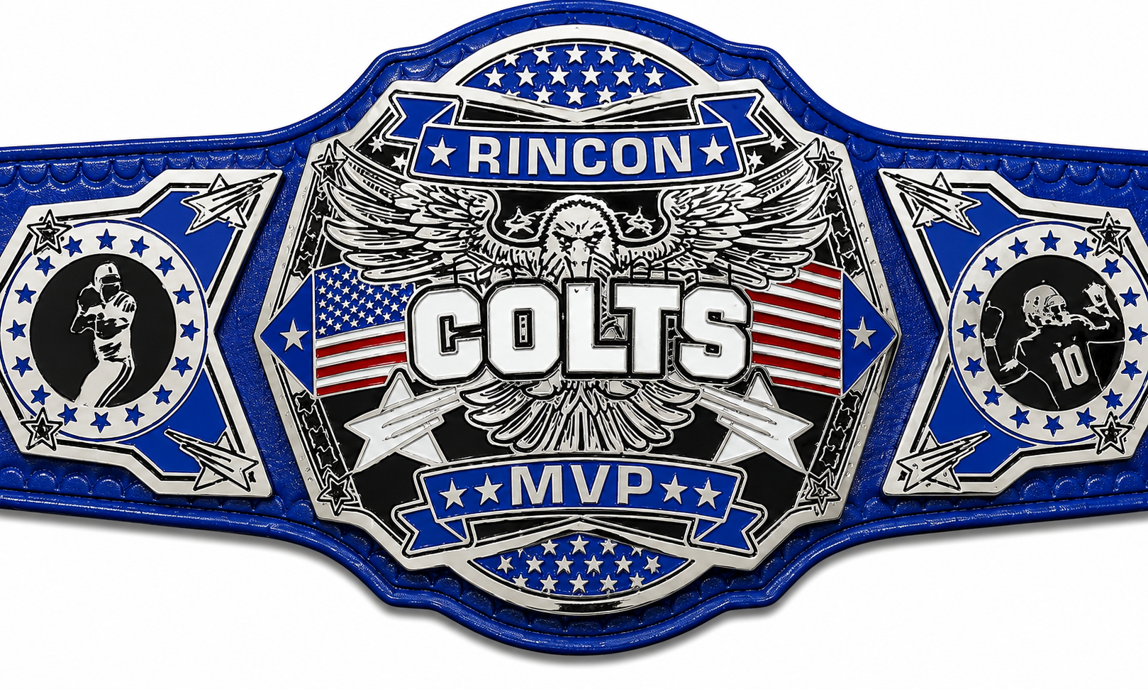 Rincon Colts Mvp Wrestling Championship Title Belt Adult Size Brass Plated