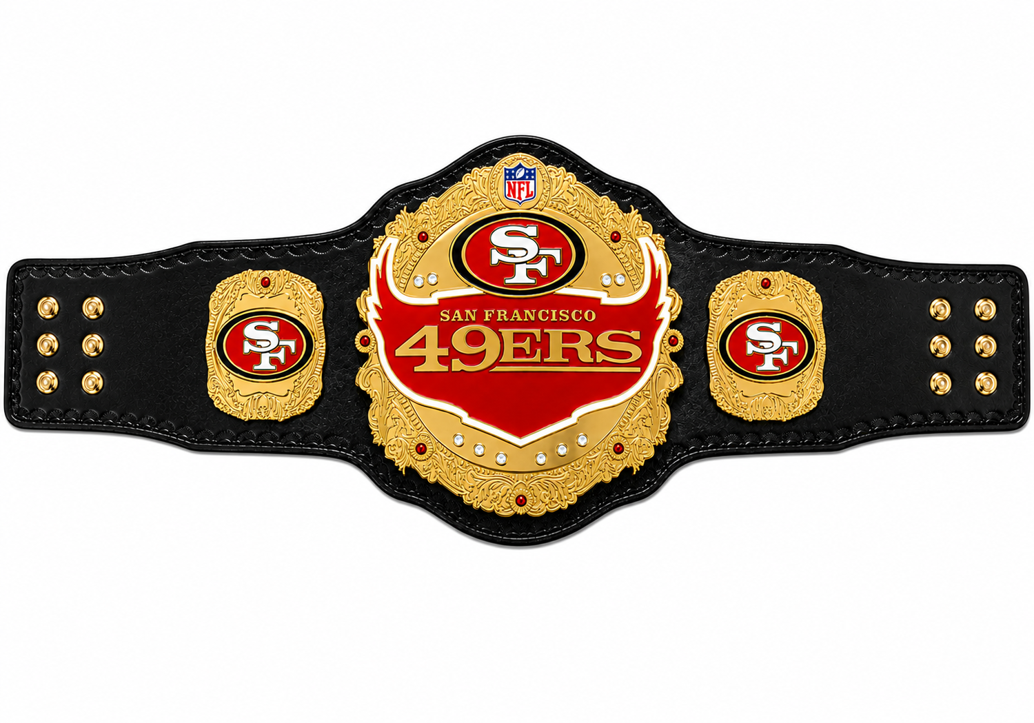 Custom San Francisco 49ers team World Championship Belt Adult Size 2MM Brass