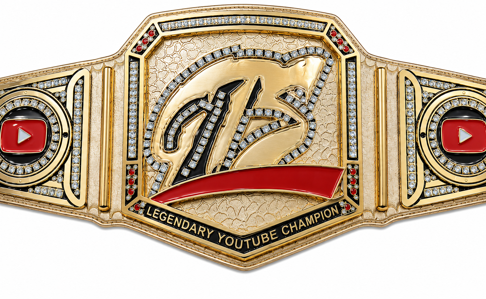 Legendary YouTube Championship Title Belt Stacked Plated Adult Size
