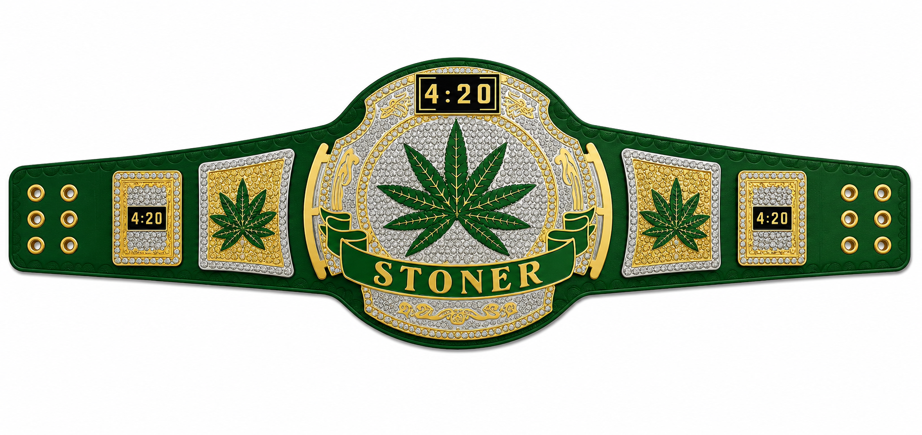Smoker Stoner Weed 420 Heavyweight Wrestling Championship Replica Belt Brass