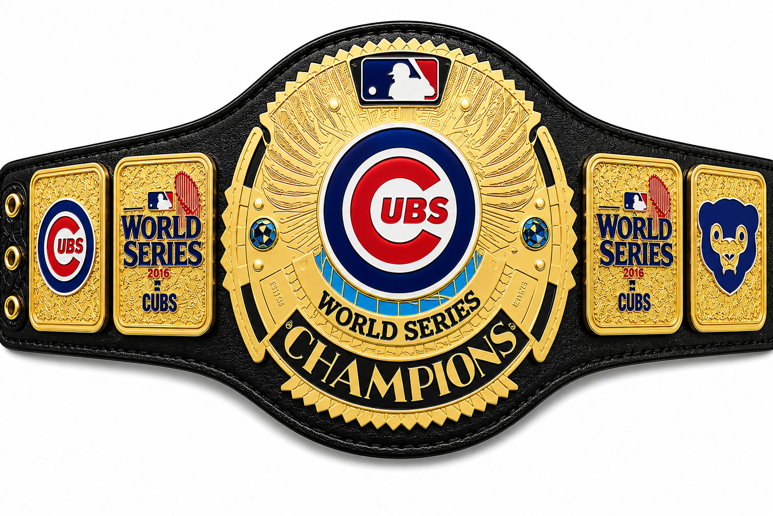 Custom Chicago Cubs UBS team World Championship Belt Adult Size 2MM Brass