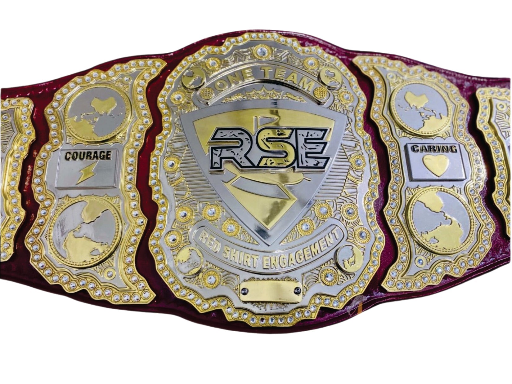 One Team Red Shirt Engagement Gold  Championship Belt