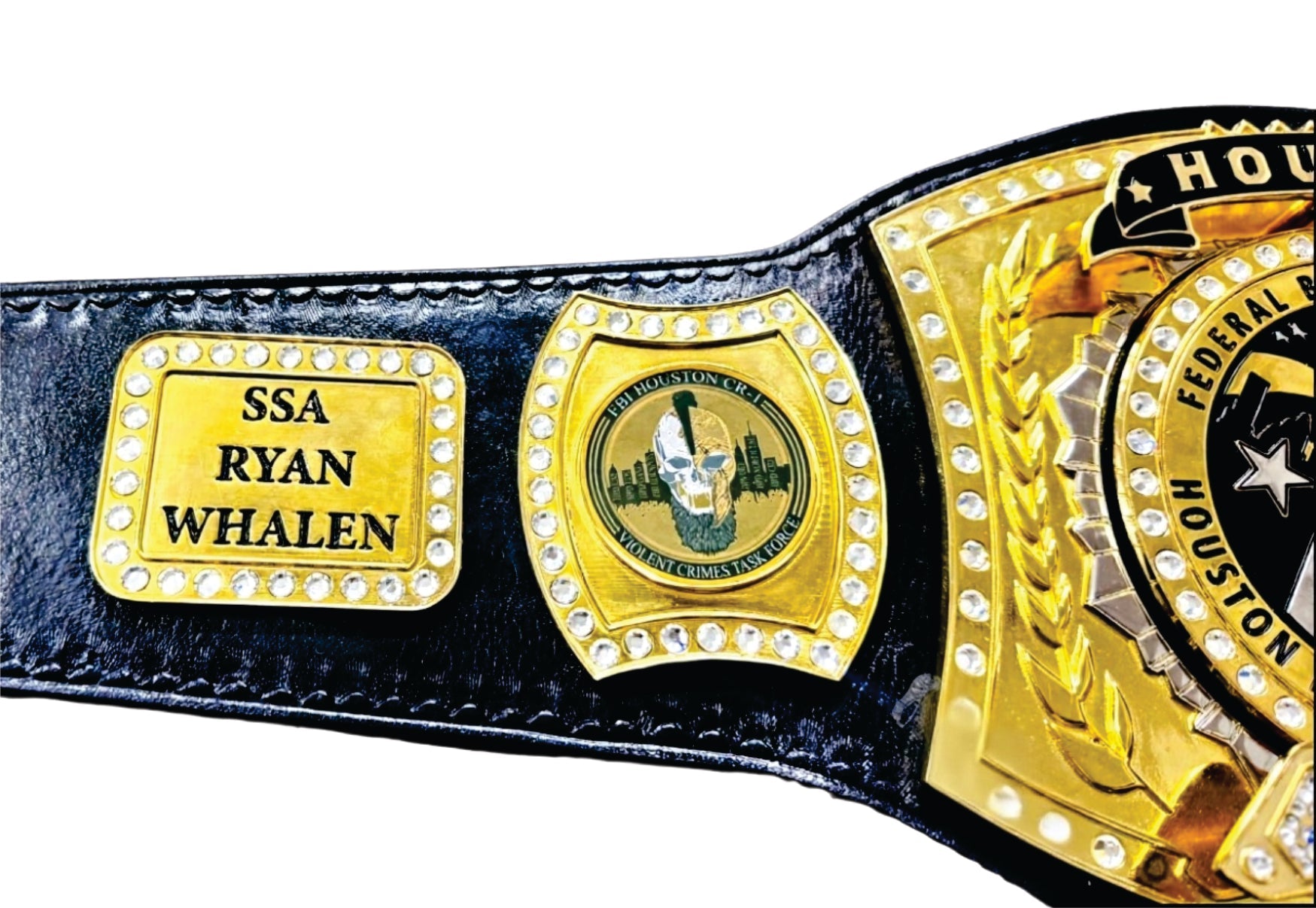 Houston Spinner Black Federal Bureau of Investigation Champion Championship Belt