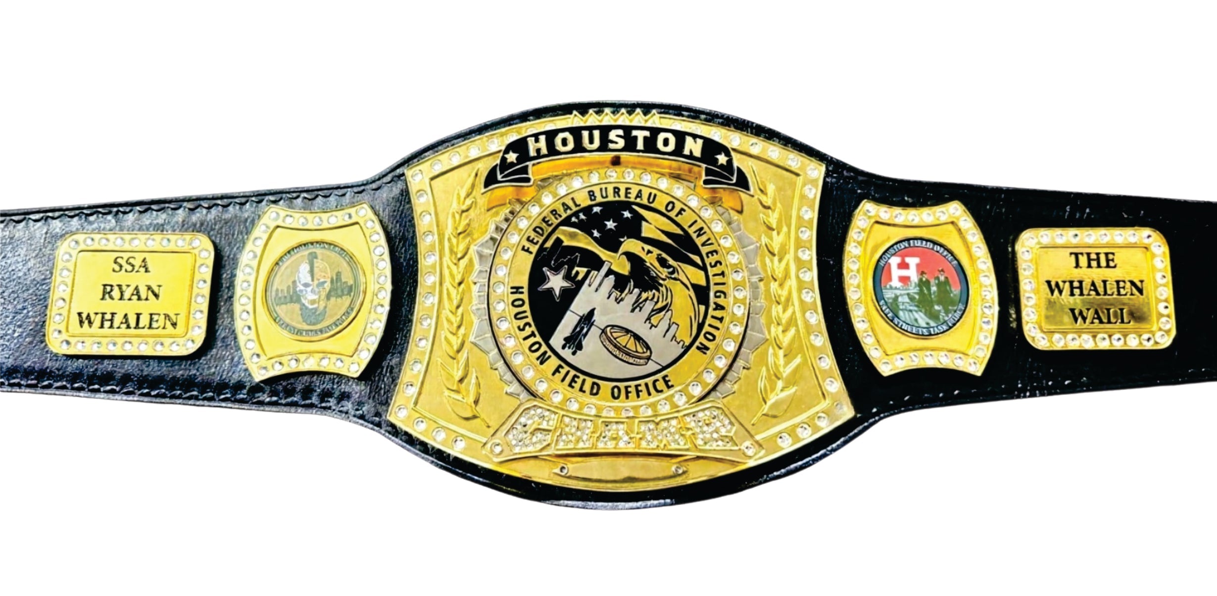 Houston Spinner Black Federal Bureau of Investigation Champion Championship Belt