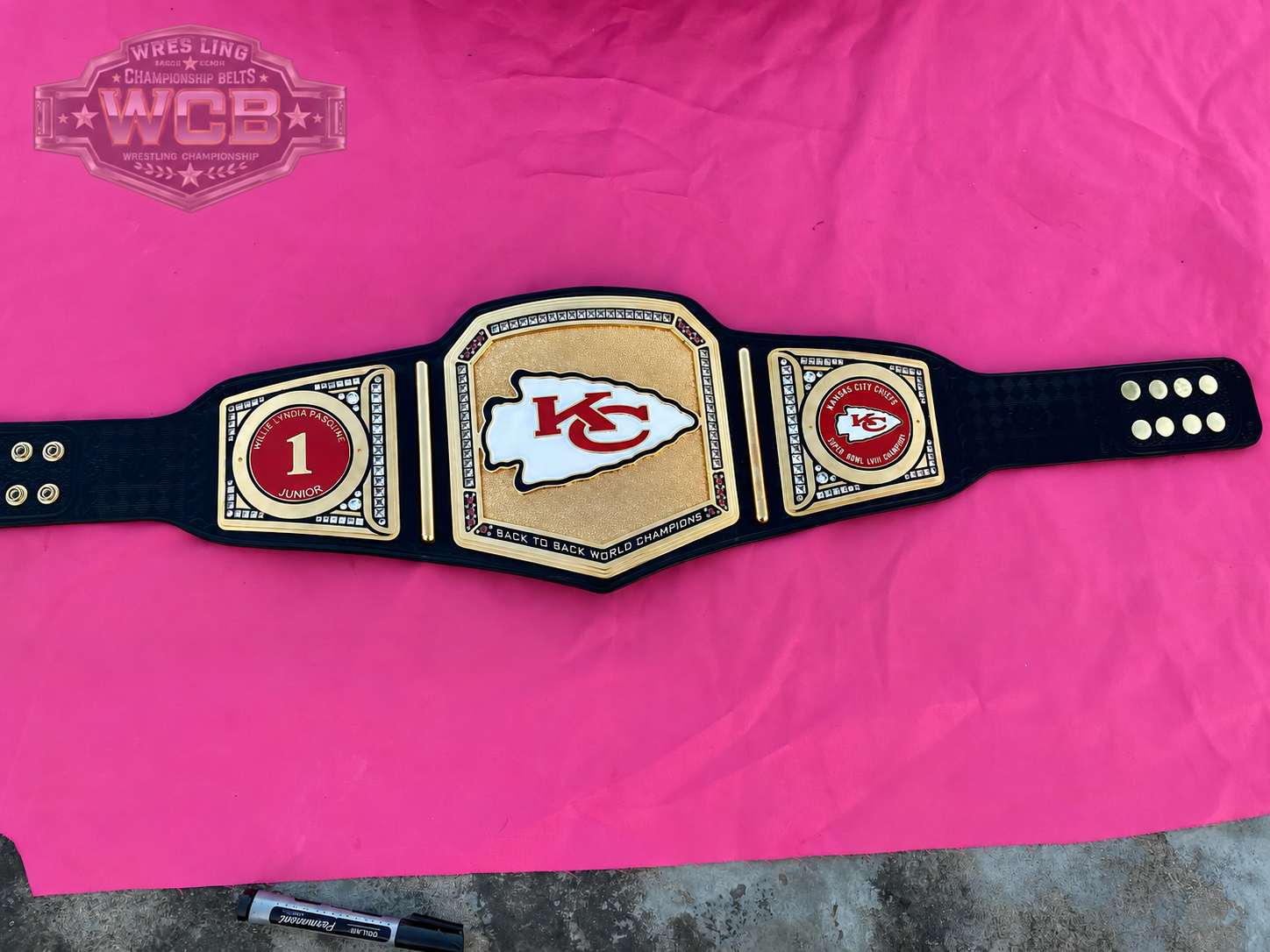 24K GOLD CNC Kansas City Chiefs Championship Belt – Back-to-Back World Champions Replica