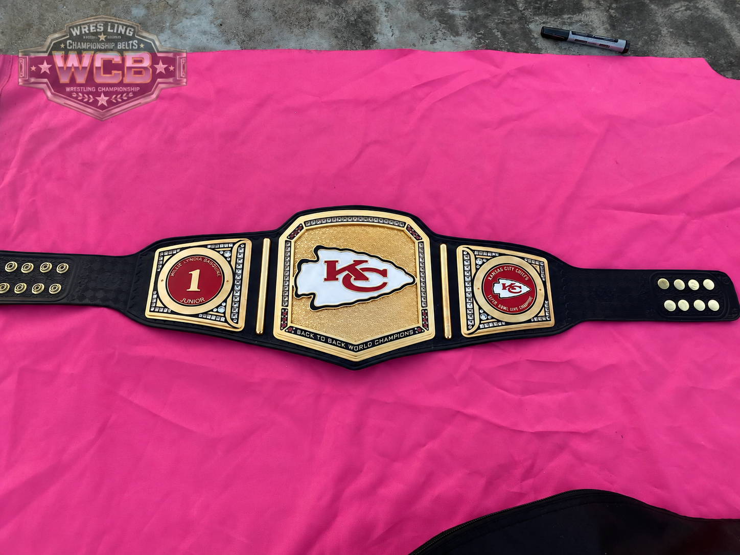 24K GOLD CNC Kansas City Chiefs Championship Belt – Back-to-Back World Champions Replica