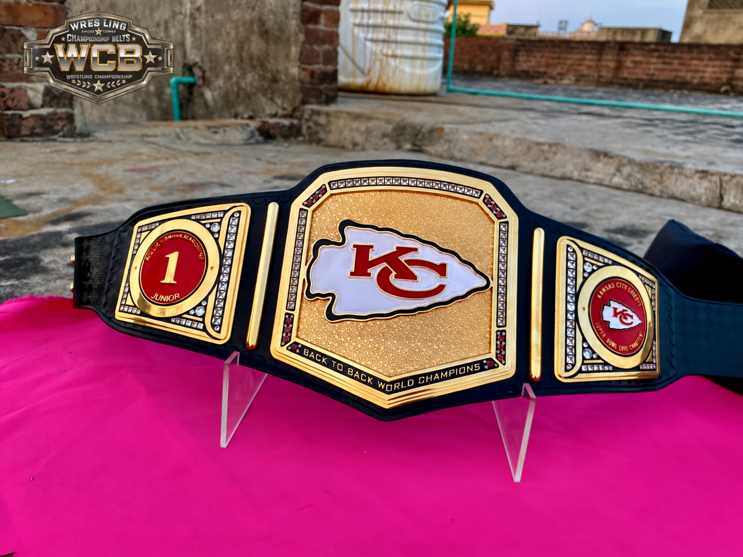 24K GOLD CNC Kansas City Chiefs Championship Belt – Back-to-Back World Champions Replica