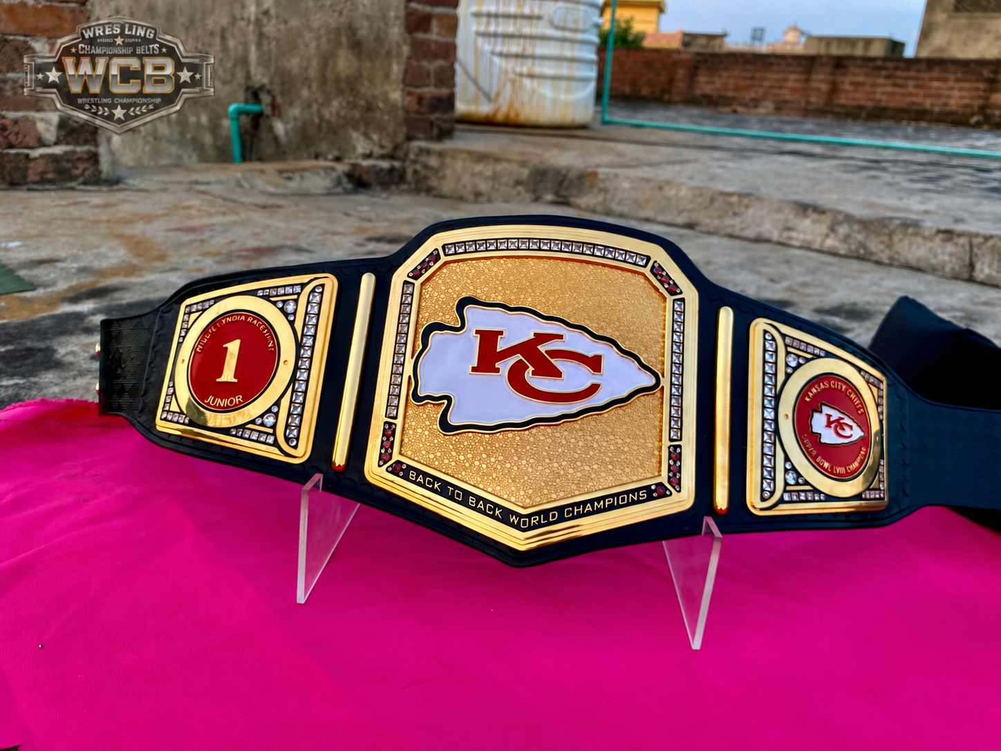 24K GOLD CNC Kansas City Chiefs Championship Belt – Back-to-Back World Champions Replica