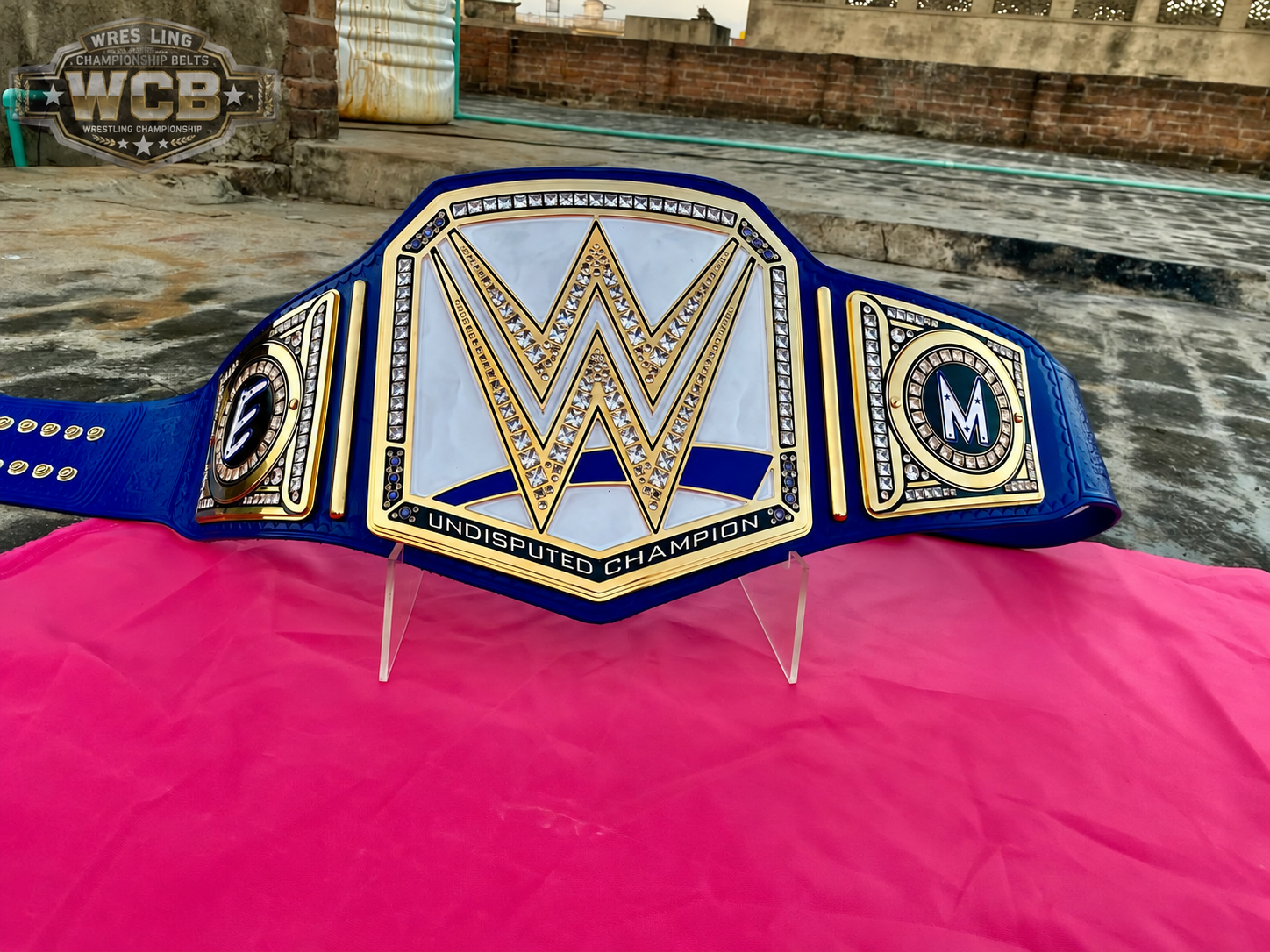24K GOLD CNC Undisputed Championship Belt – Blue Universal Title Replica (Adult Size)
