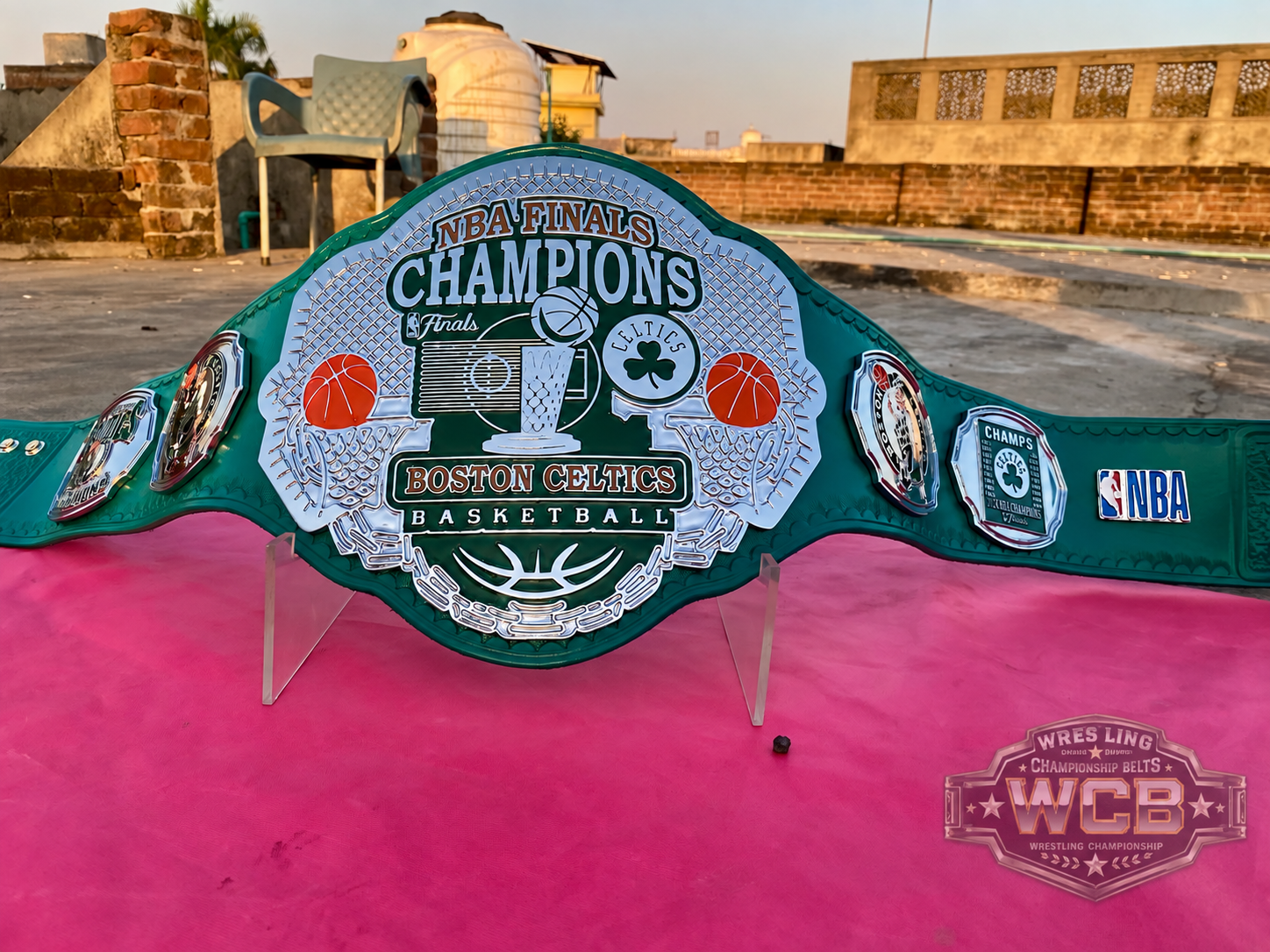 Boston Celtics NBA Finals Champions Basketball Championship Belt – Green & Silver