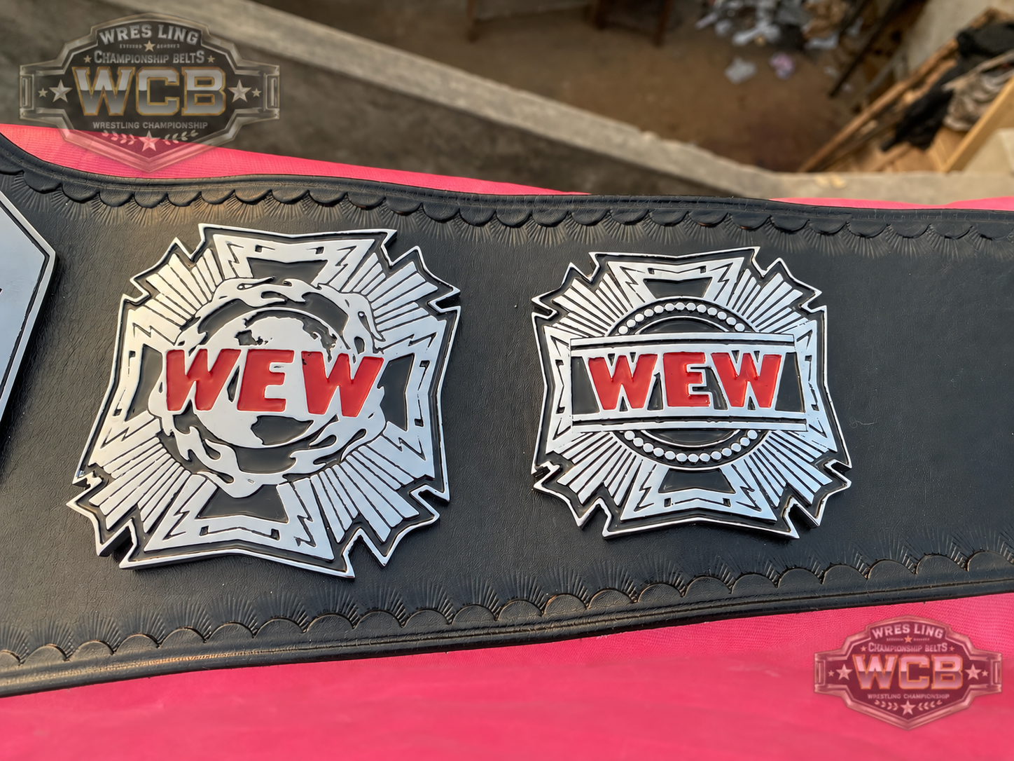 WEW Inferno Champion Wrestling Championship Belt – Black & Silver