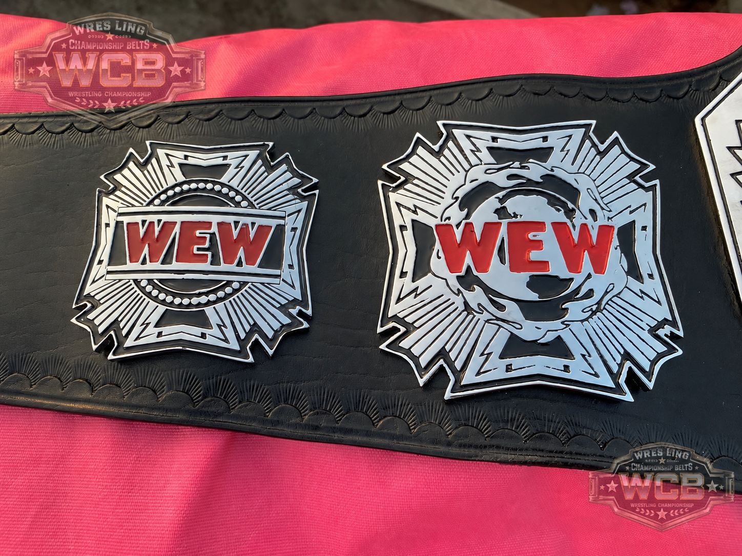 WEW Inferno Champion Wrestling Championship Belt – Black & Silver