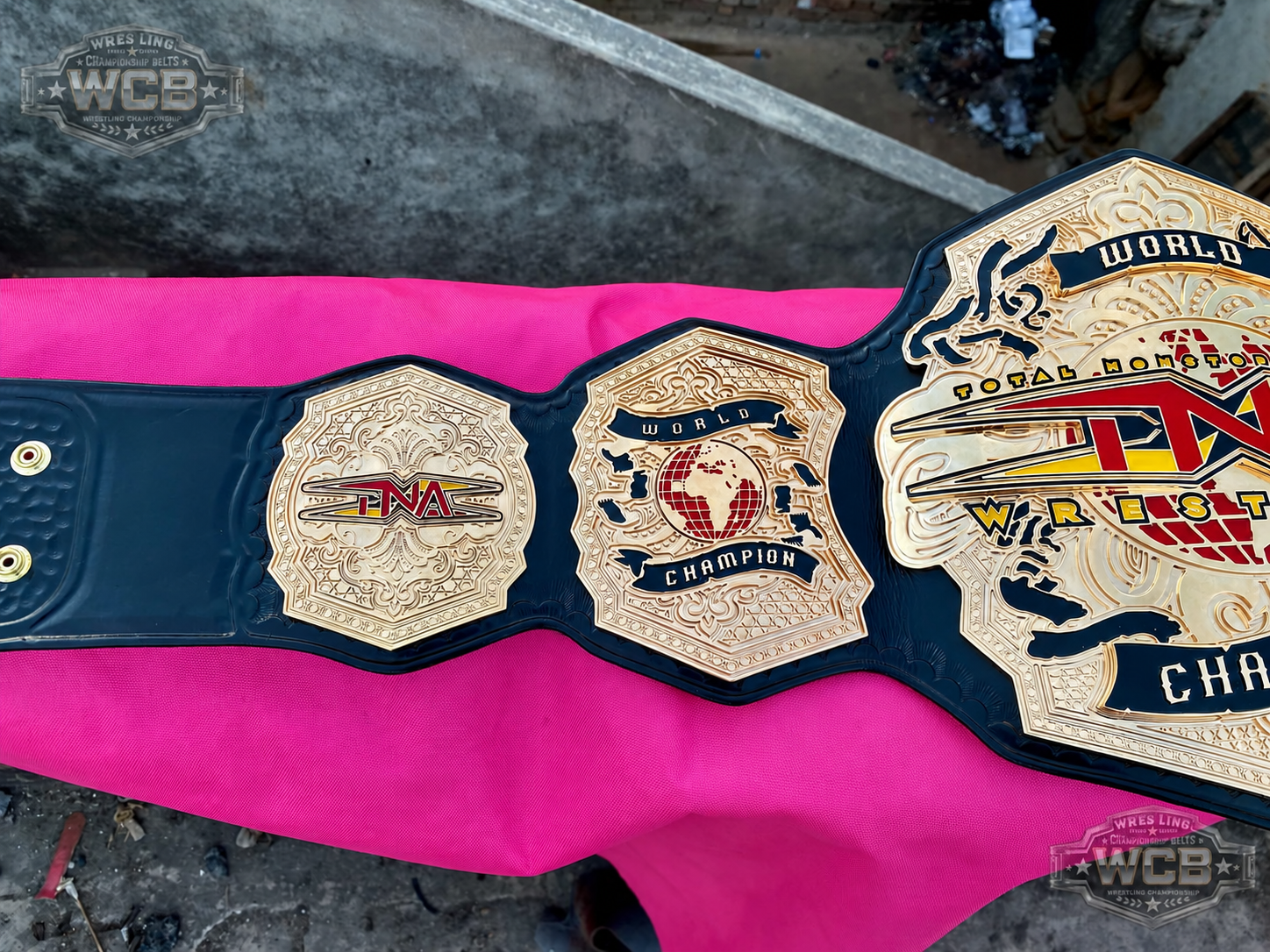 TNA World Wrestling Champion Belt – Black & Gold Replica
