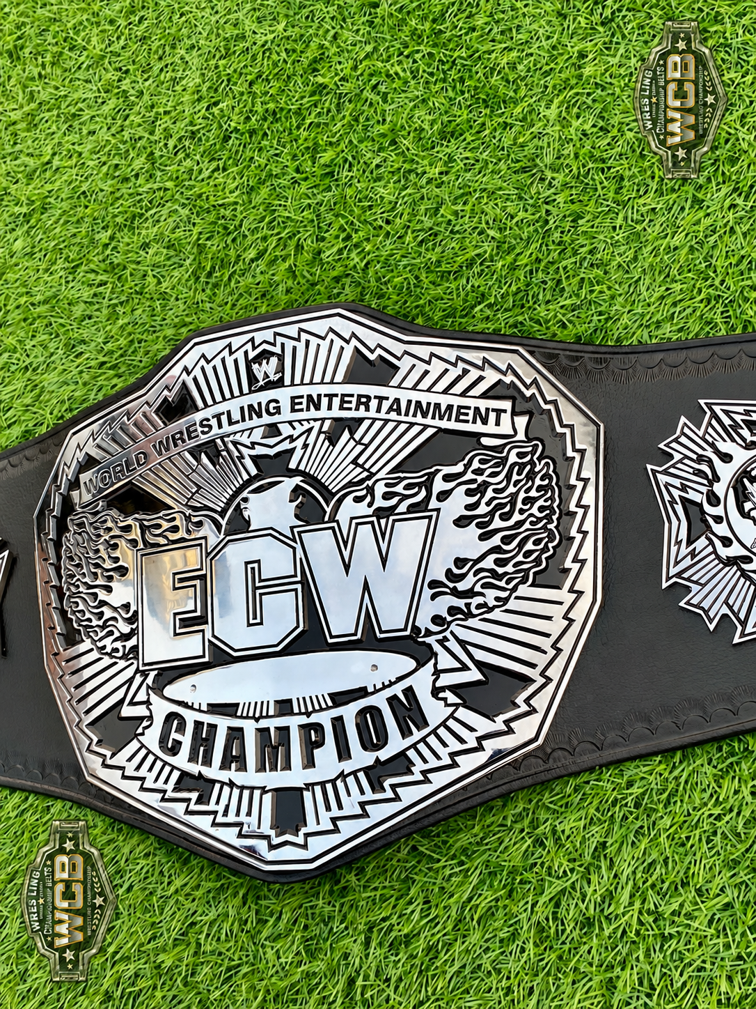ECW Champion Wrestling Belt – Black & Silver