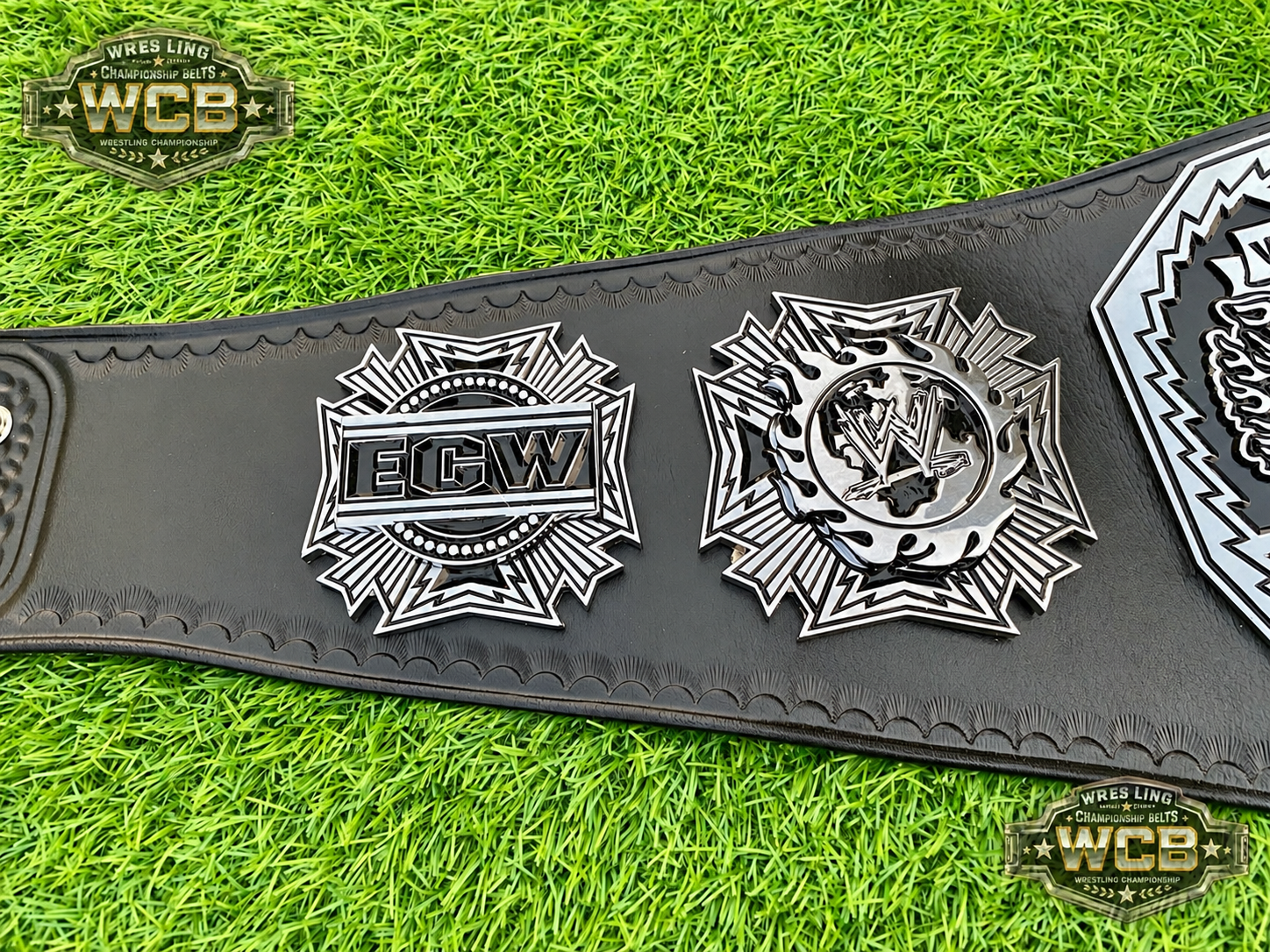 ECW Champion Wrestling Belt – Black & Silver