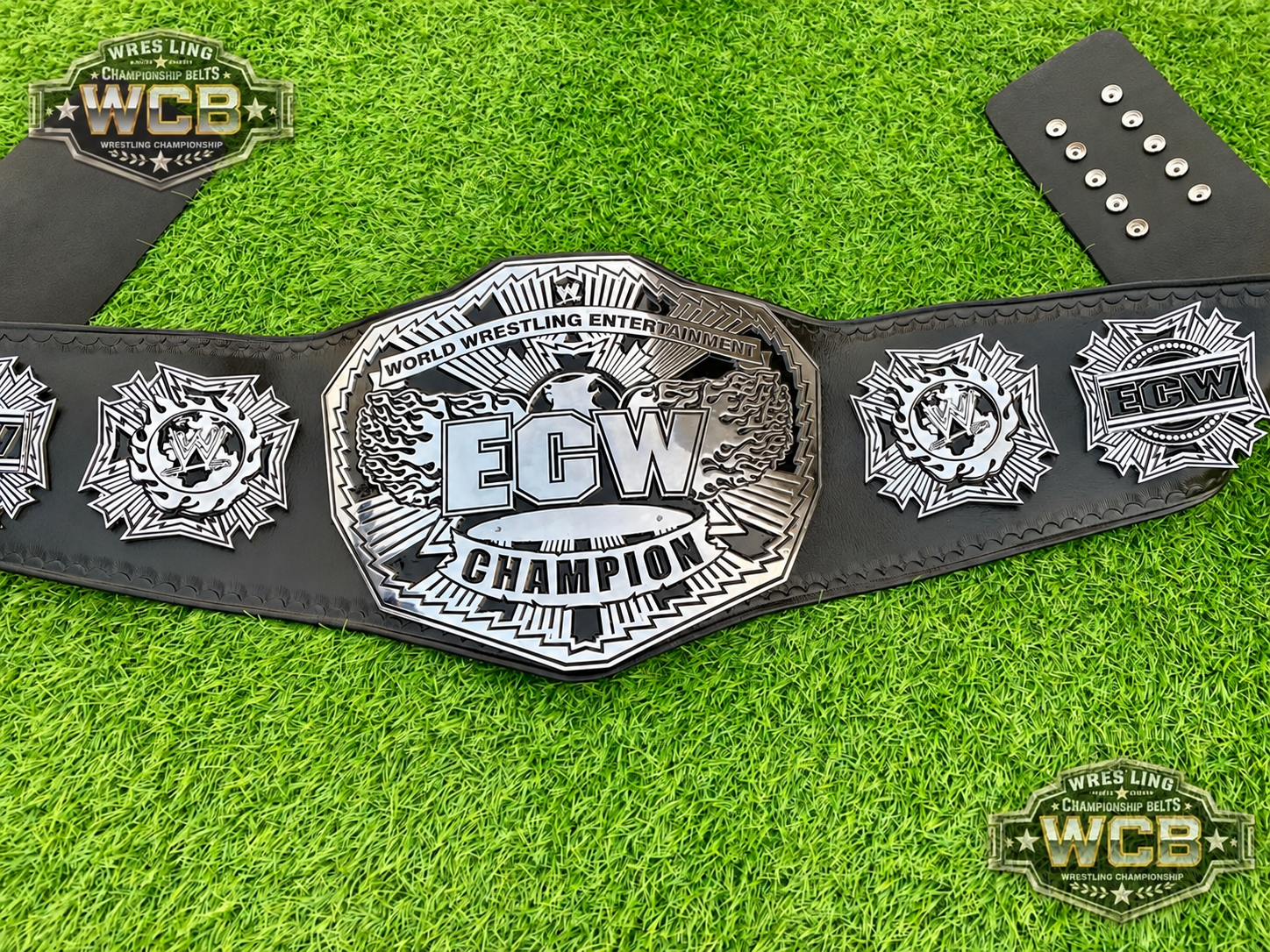 ECW Champion Wrestling Belt – Black & Silver