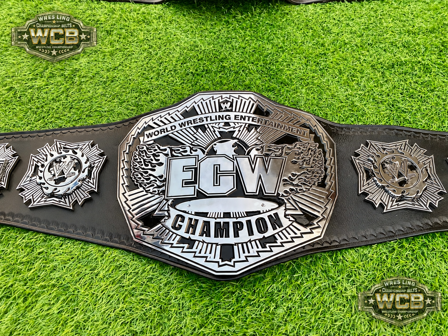 ECW Champion Wrestling Belt – Black & Silver