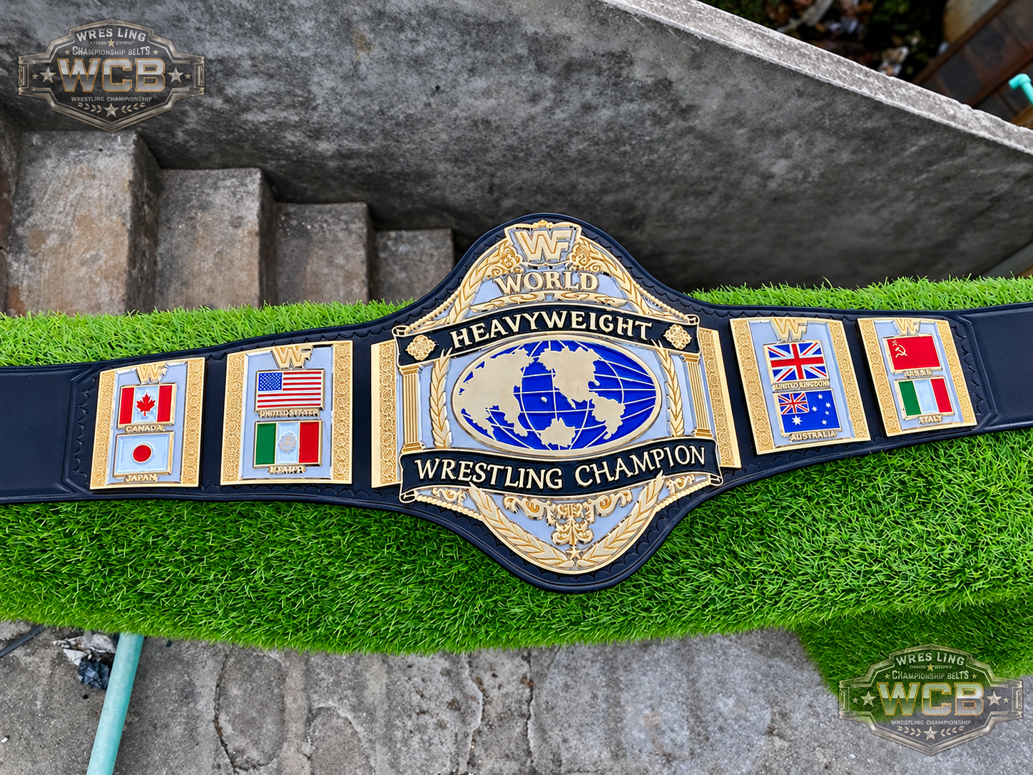 WWF World Heavyweight Wrestling Champion Belt – Black & Gold