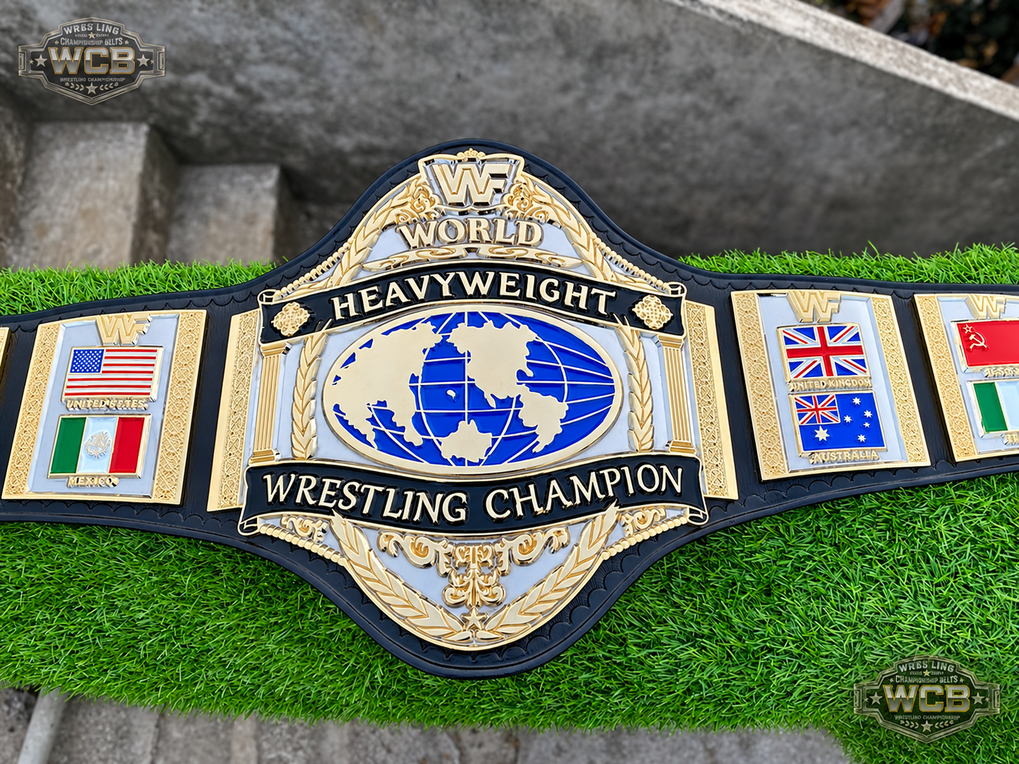 WWF World Heavyweight Wrestling Champion Belt – Black & Gold