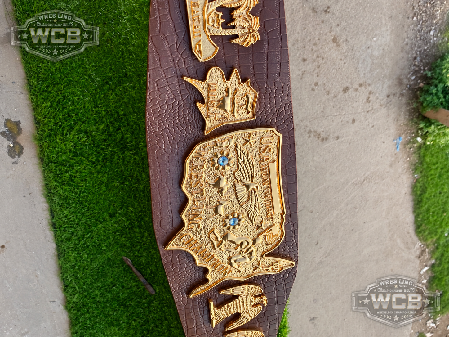USA Wrestling Champion Belt – Brown & Gold Eagle Edition