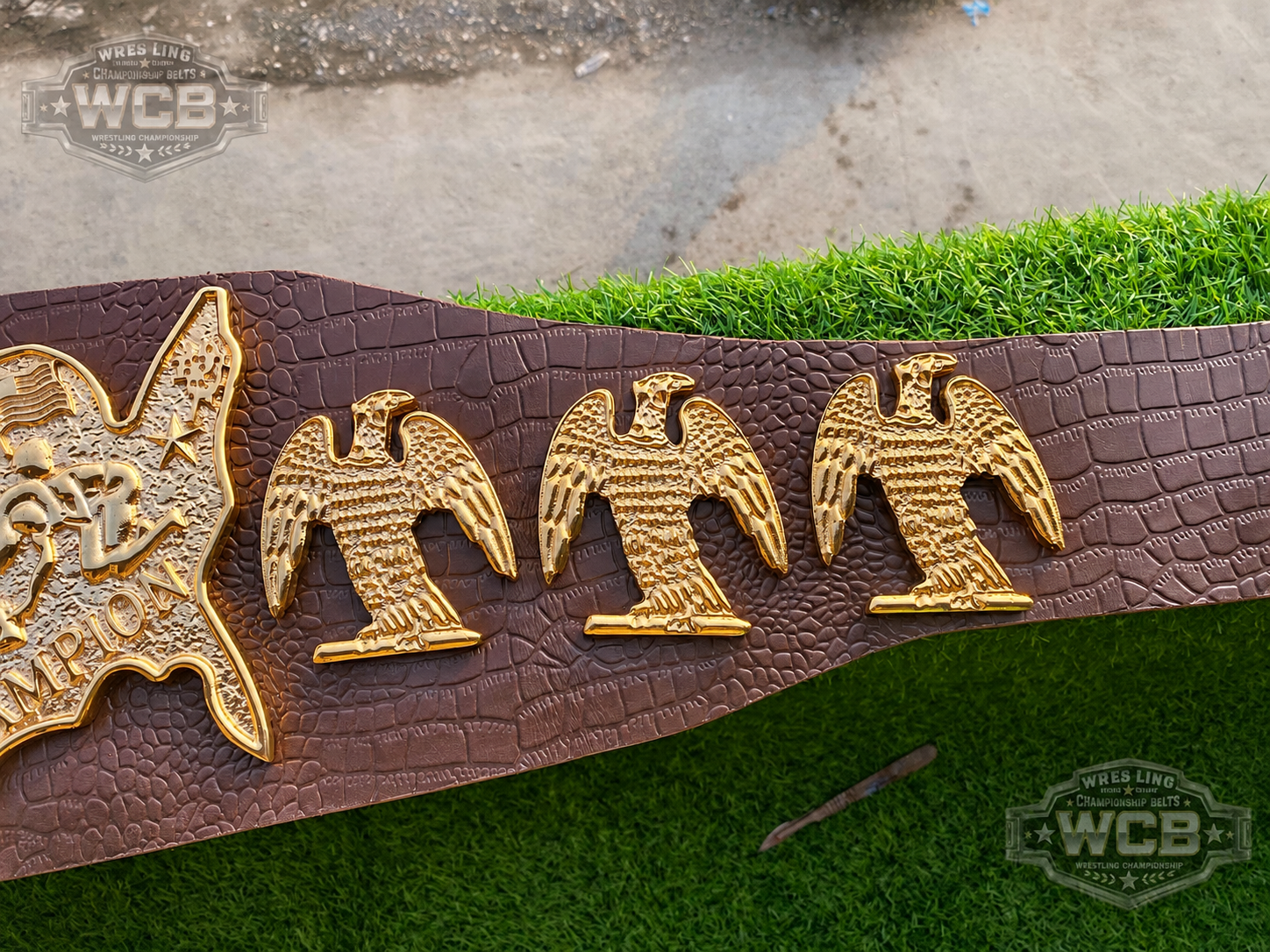 USA Wrestling Champion Belt – Brown & Gold Eagle Edition