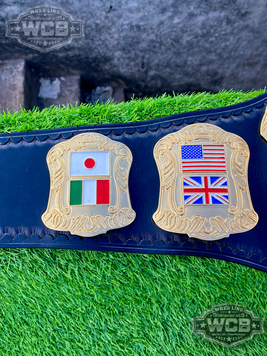 CWC World Wrestling Champion Belt – Navy Blue & Gold