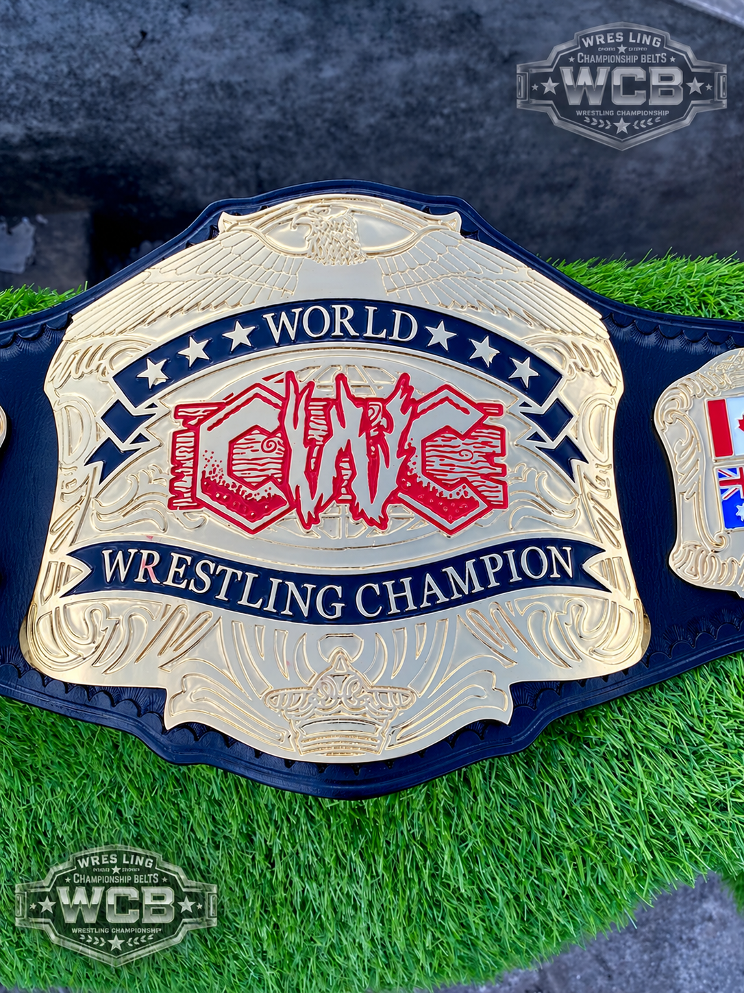 CWC World Wrestling Champion Belt – Navy Blue & Gold