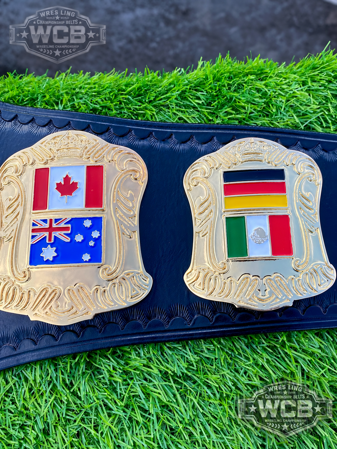 CWC World Wrestling Champion Belt – Navy Blue & Gold