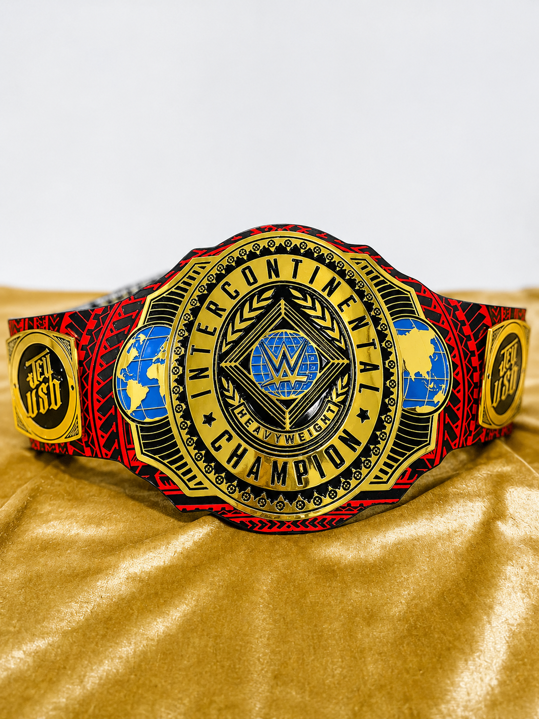 Jay Uso Intercontinental Championship Replica Title Belt - Red Strap