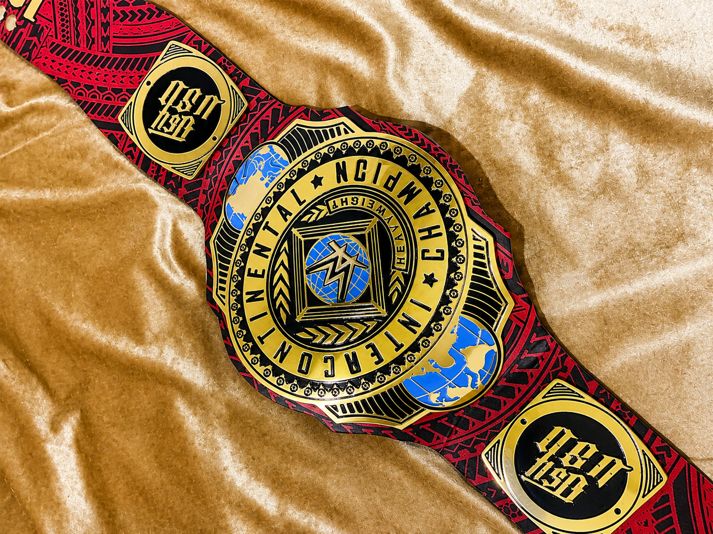 Jay Uso Intercontinental Championship Replica Title Belt - Red Strap