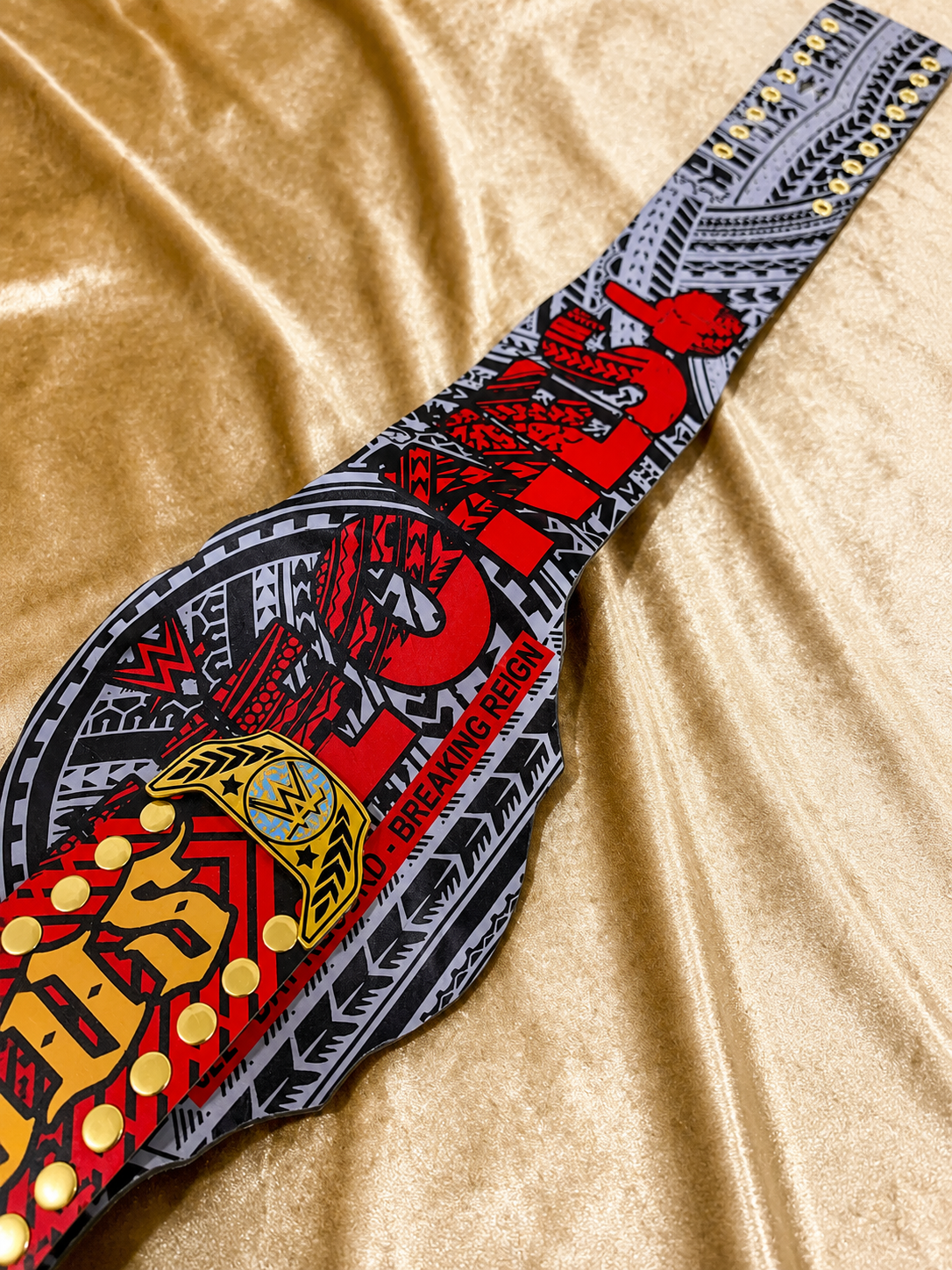 Jay Uso Intercontinental Championship Replica Title Belt - Red Strap
