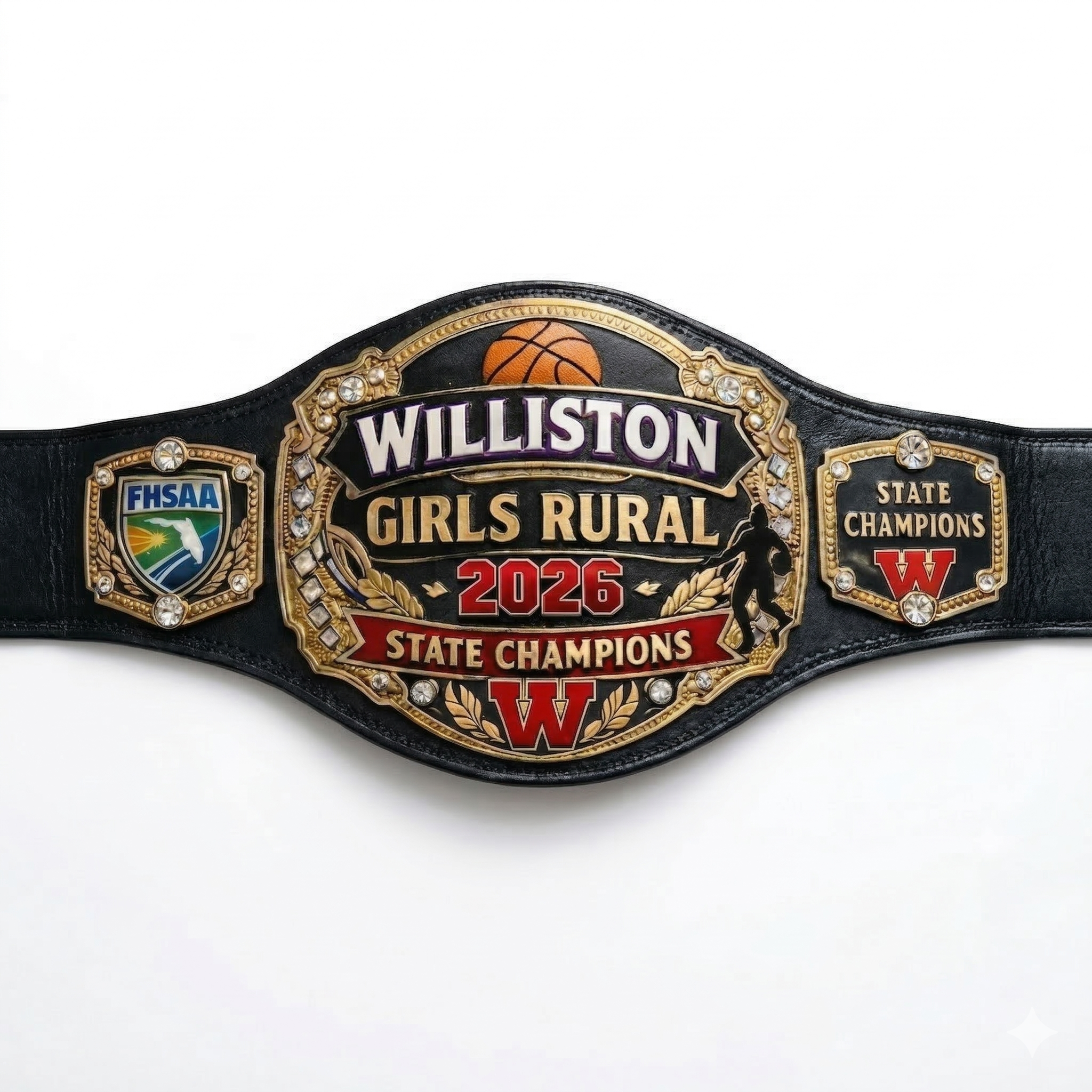 Custom Williston Girls Rural 2026 Basketball State Championship Belt